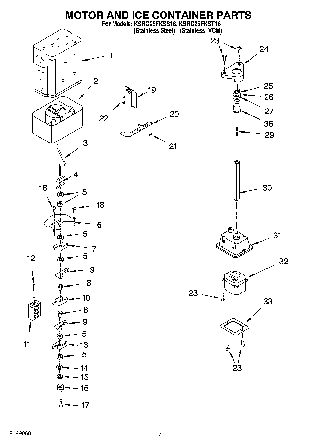 05 - MOTOR AND ICE CONTAINER PARTS