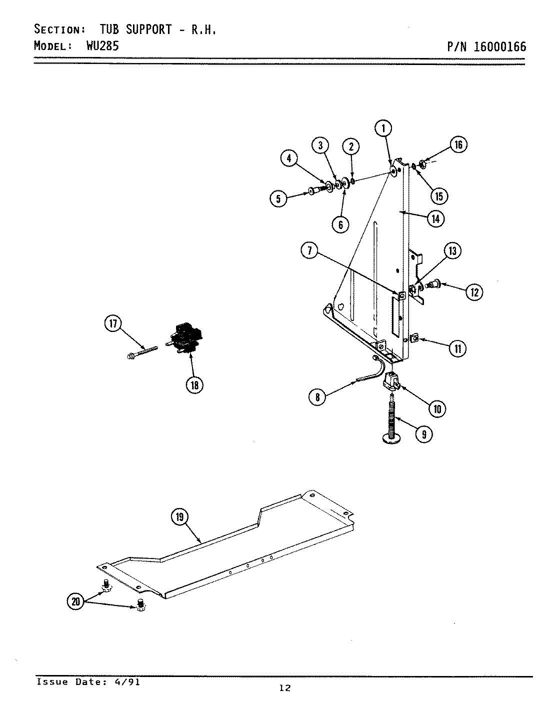 12 - TUB SUPPORT (RIGHT)