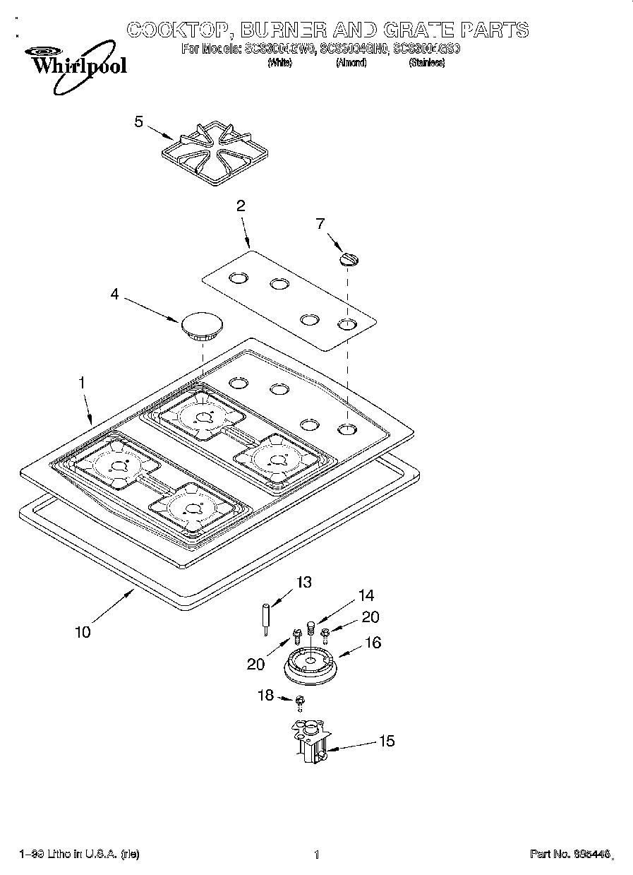 01 - COOKTOP, BURNER AND GRATE