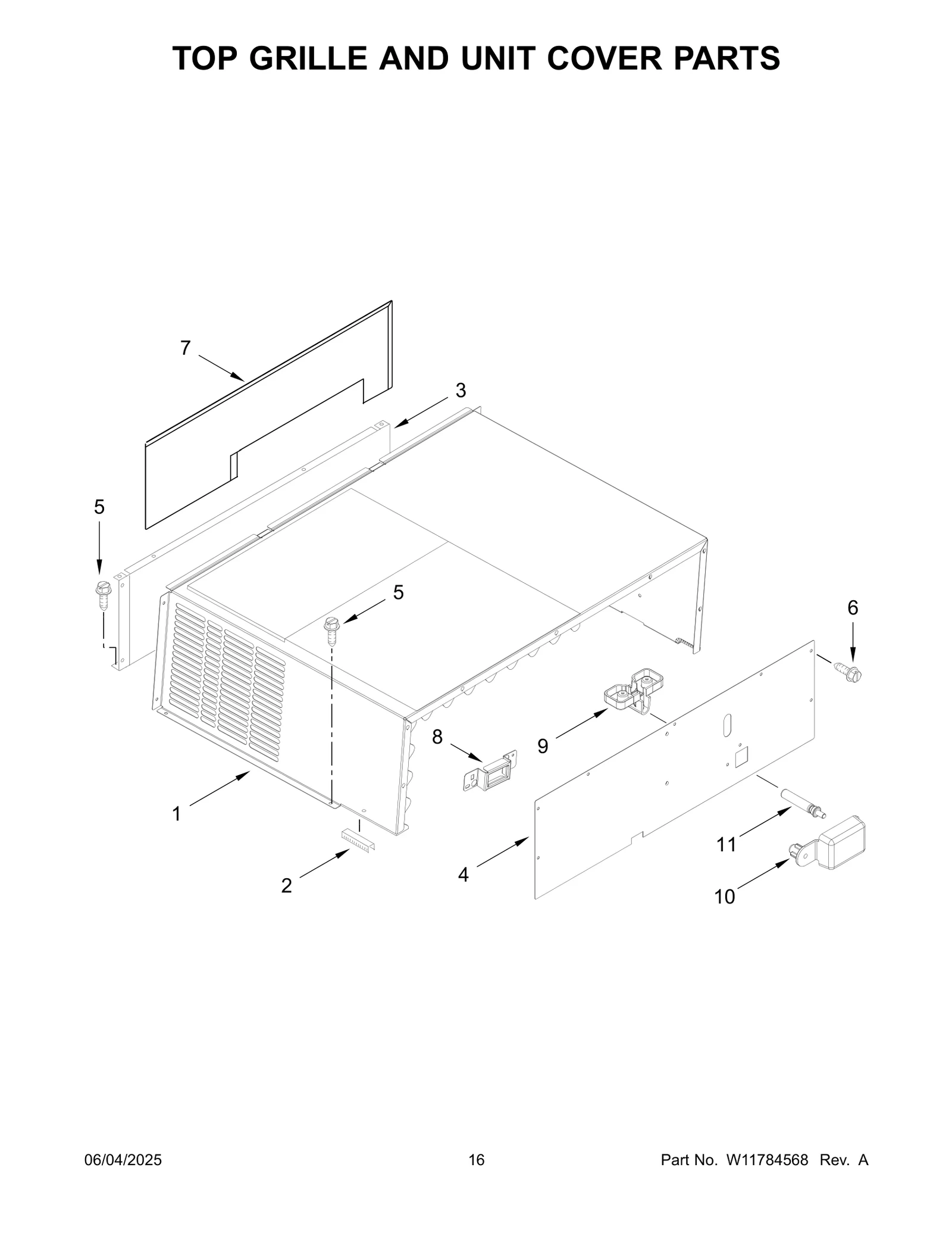 TOP GRILLE AND UNIT COVER PARTS