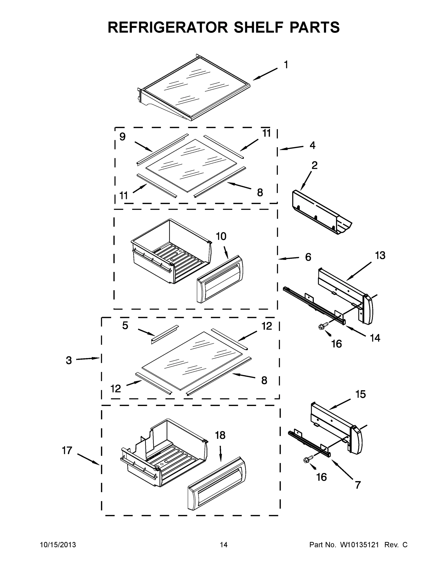 08 - REFRIGERATOR SHELF PARTS