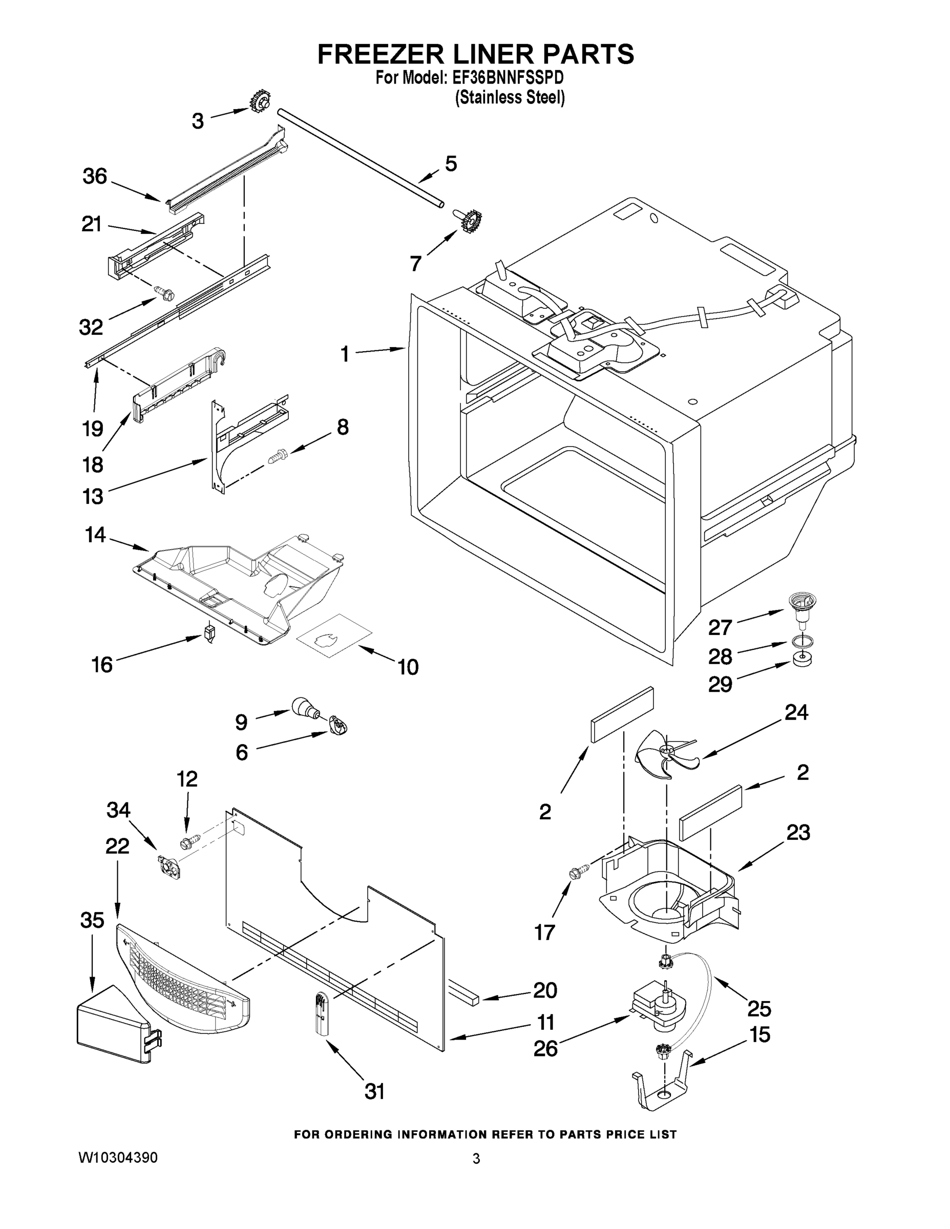 02 - FREEZER LINER PARTS