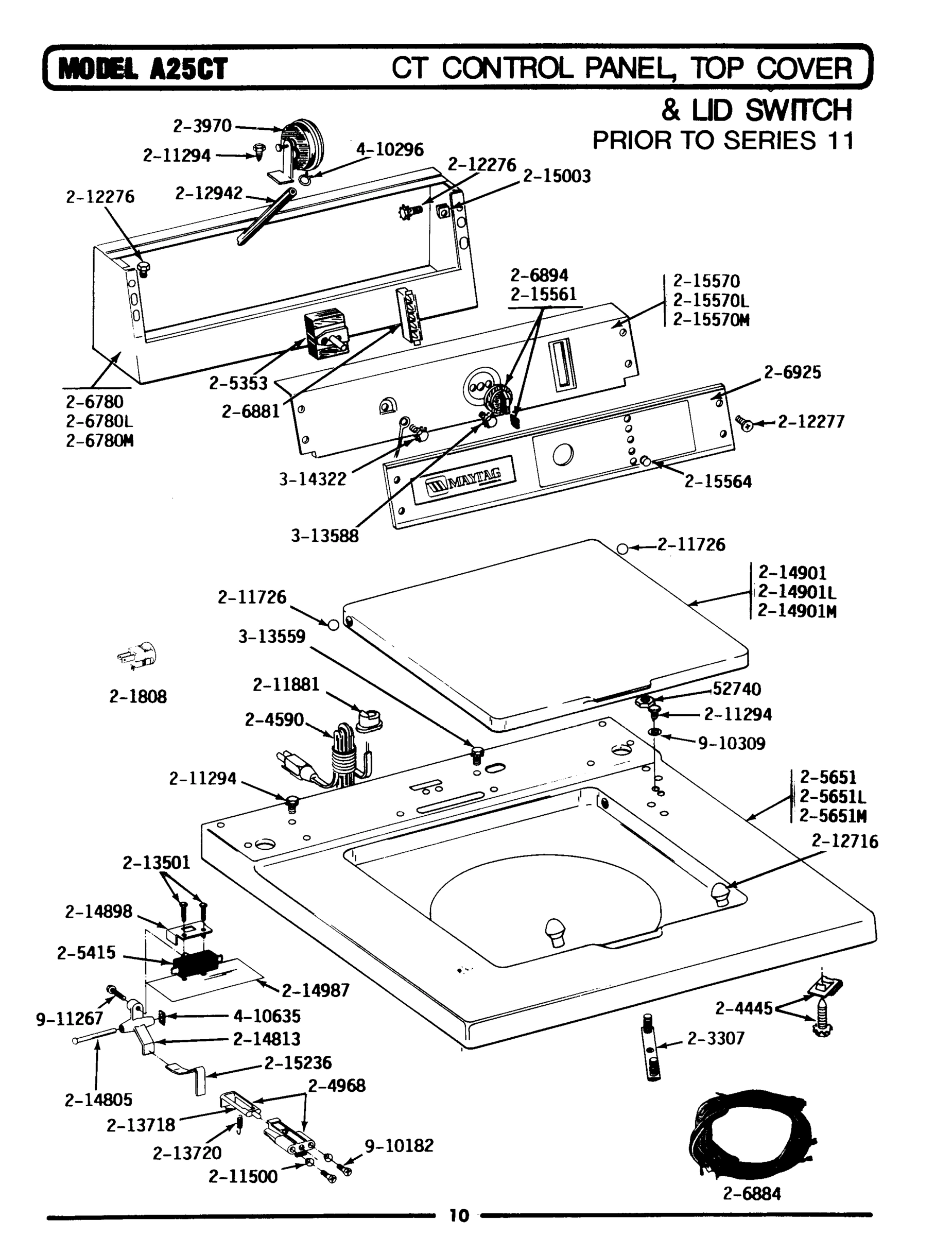 01 - CONTROL PANEL, TOP CVR & LID SWTCH (00)