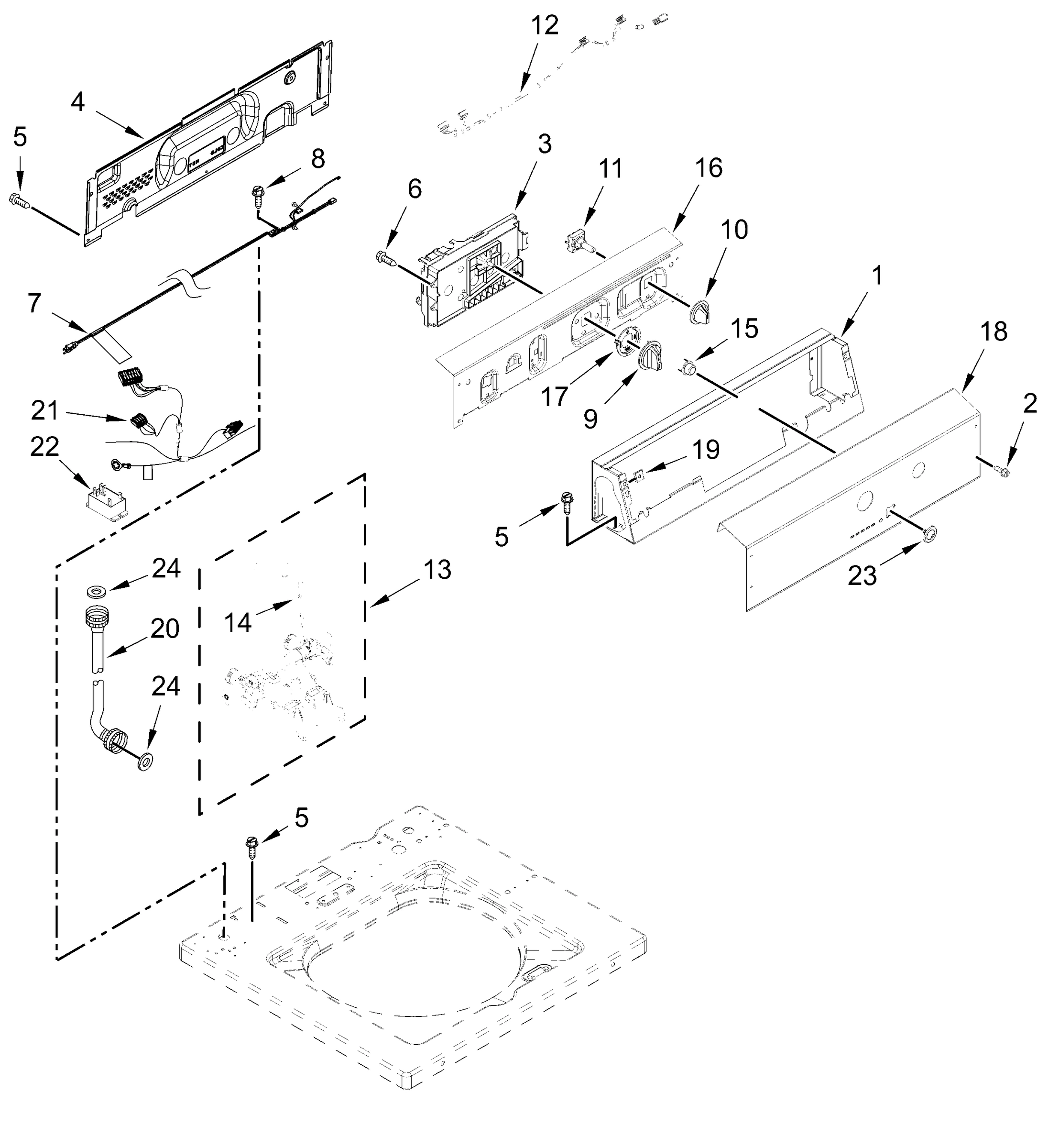 CONTROLS AND WATER INLET PARTS