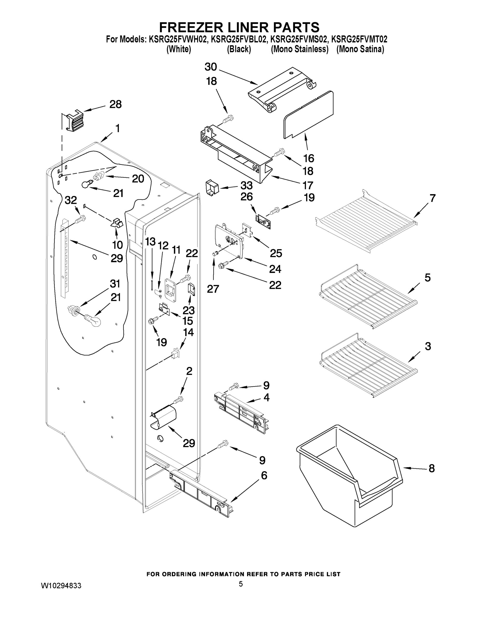 04 - FREEZER LINER PARTS