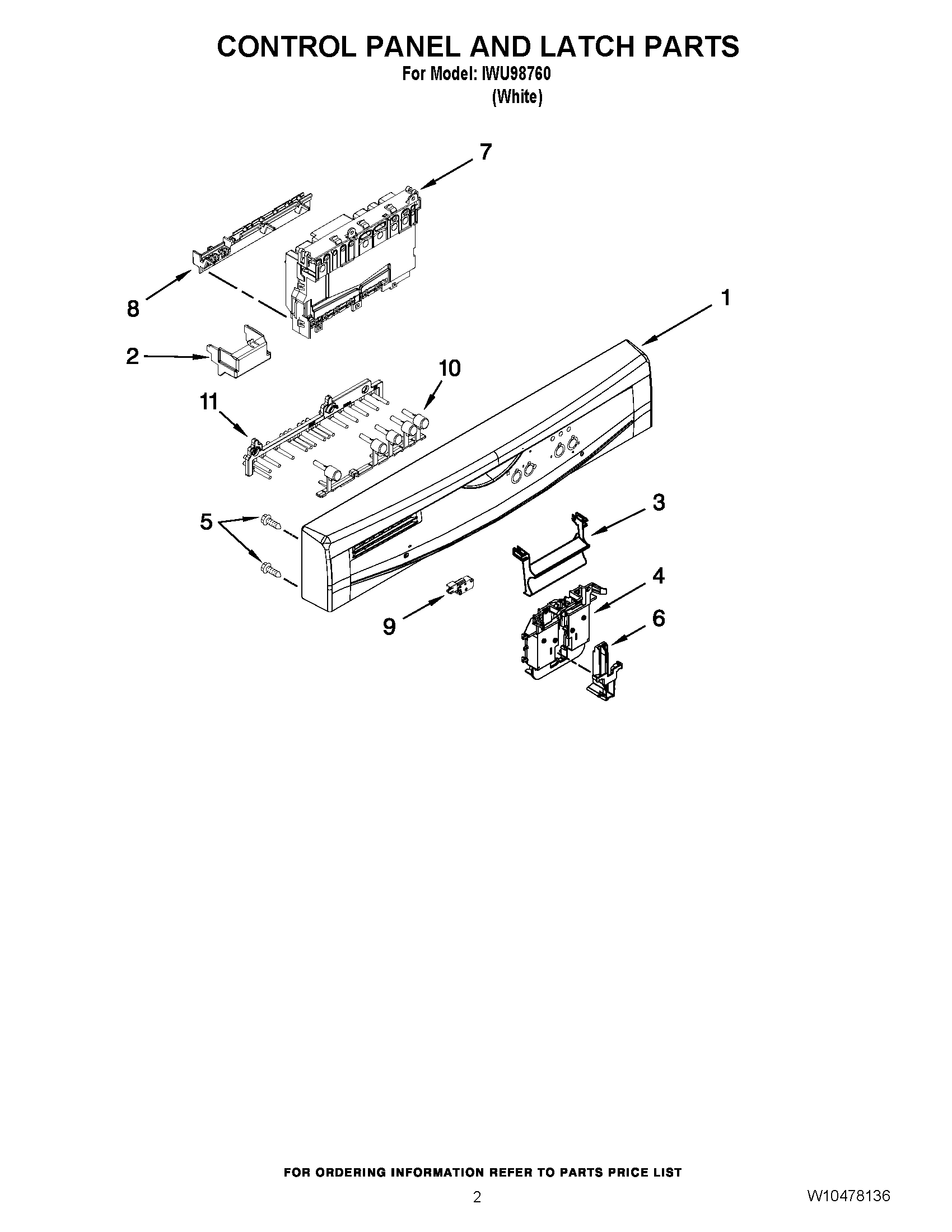 02 - CONTROL PANEL AND LATCH PARTS