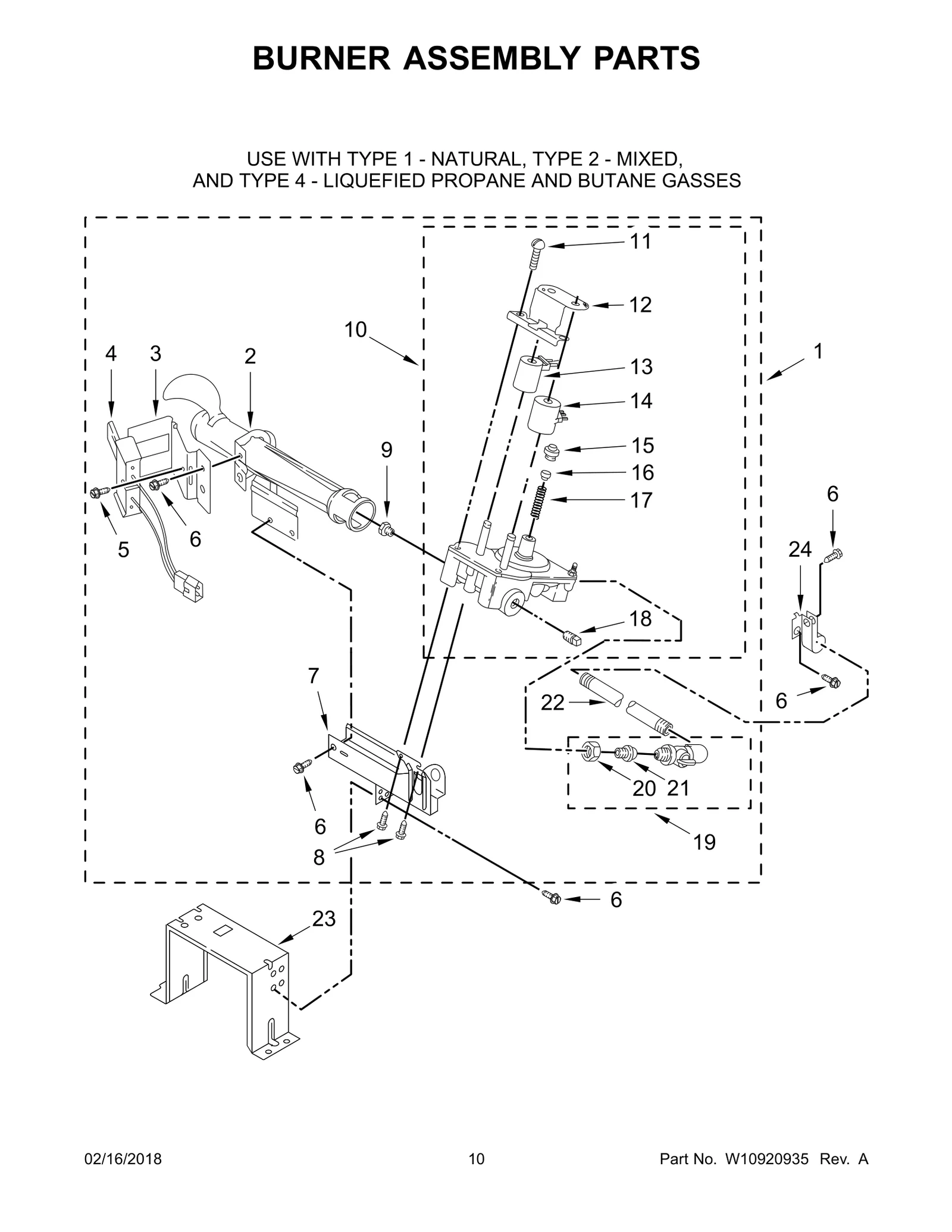 BURNER ASSEMBLY PARTS