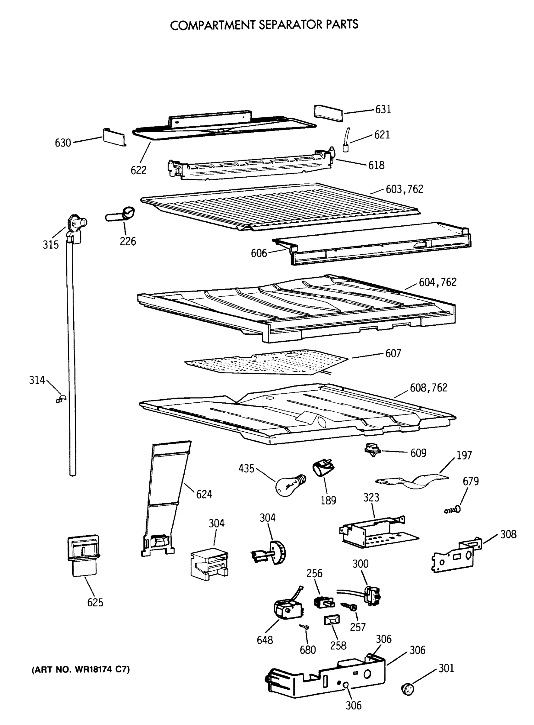 COMPARTMENT SEPARATOR PARTS