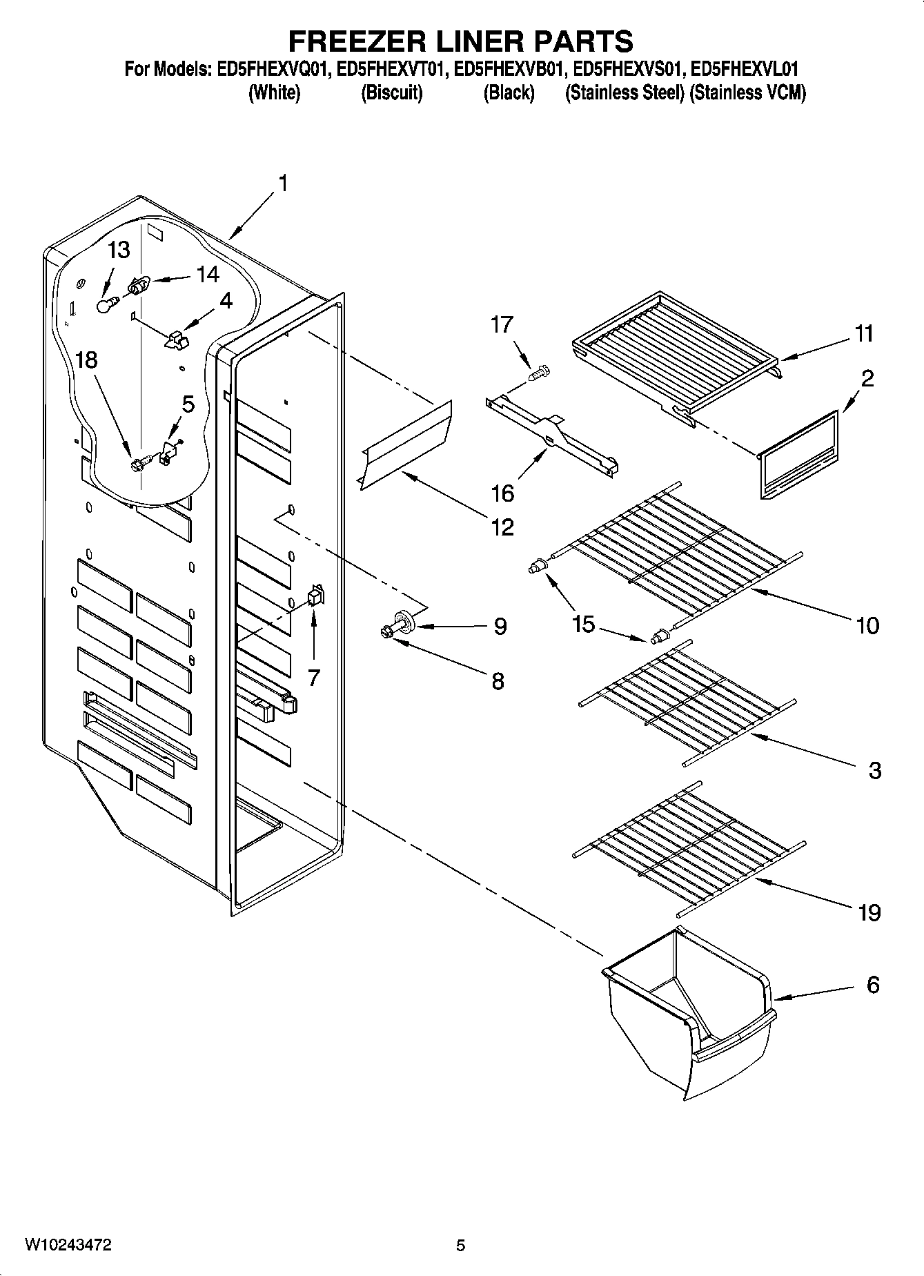 04 - FREEZER LINER PARTS