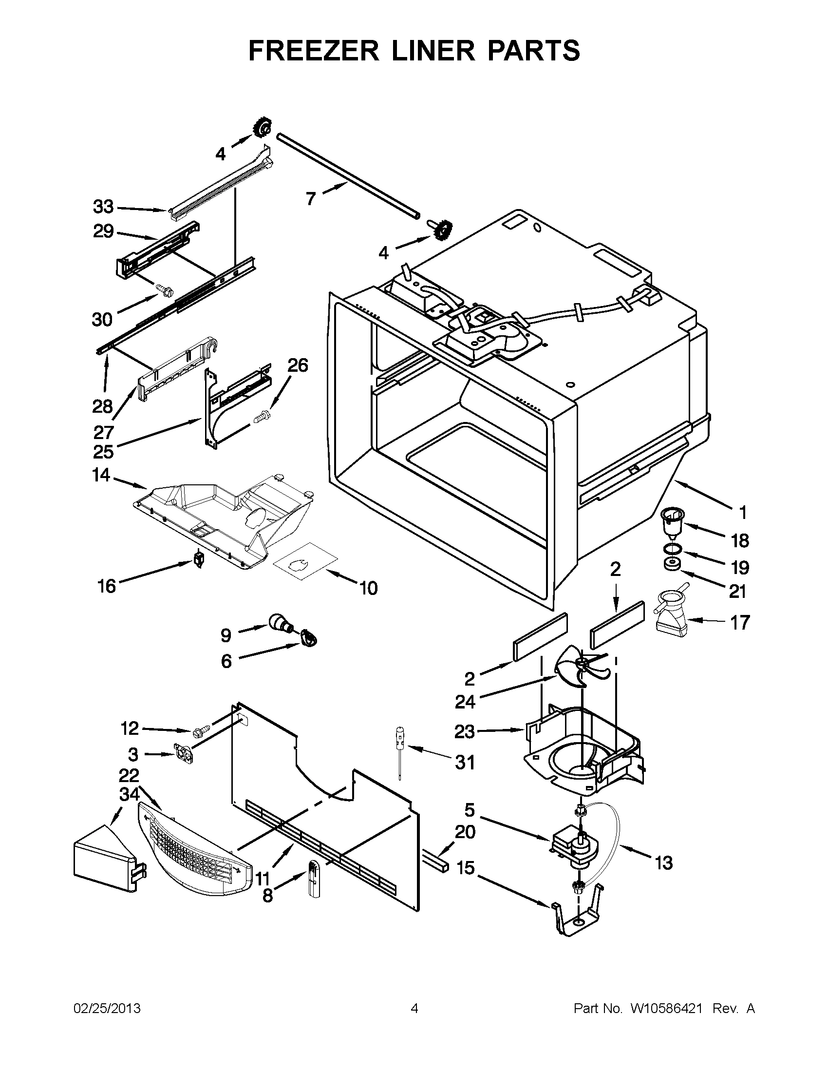 02 - FREEZER LINER PARTS