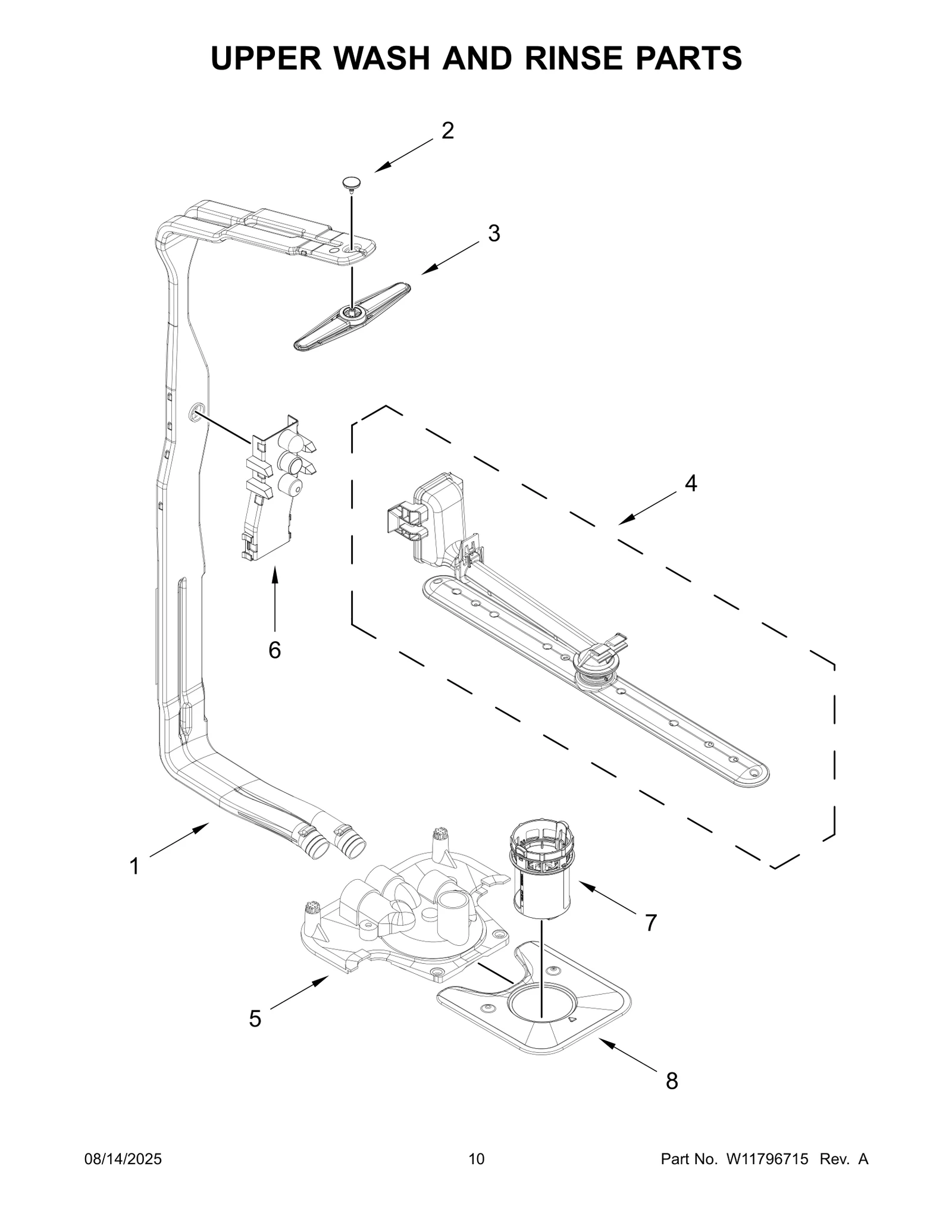 UPPER WASH AND RINSE PARTS