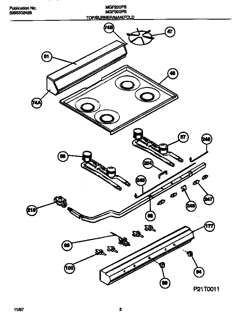 02 - TOP/BURNER/MANIFOLD