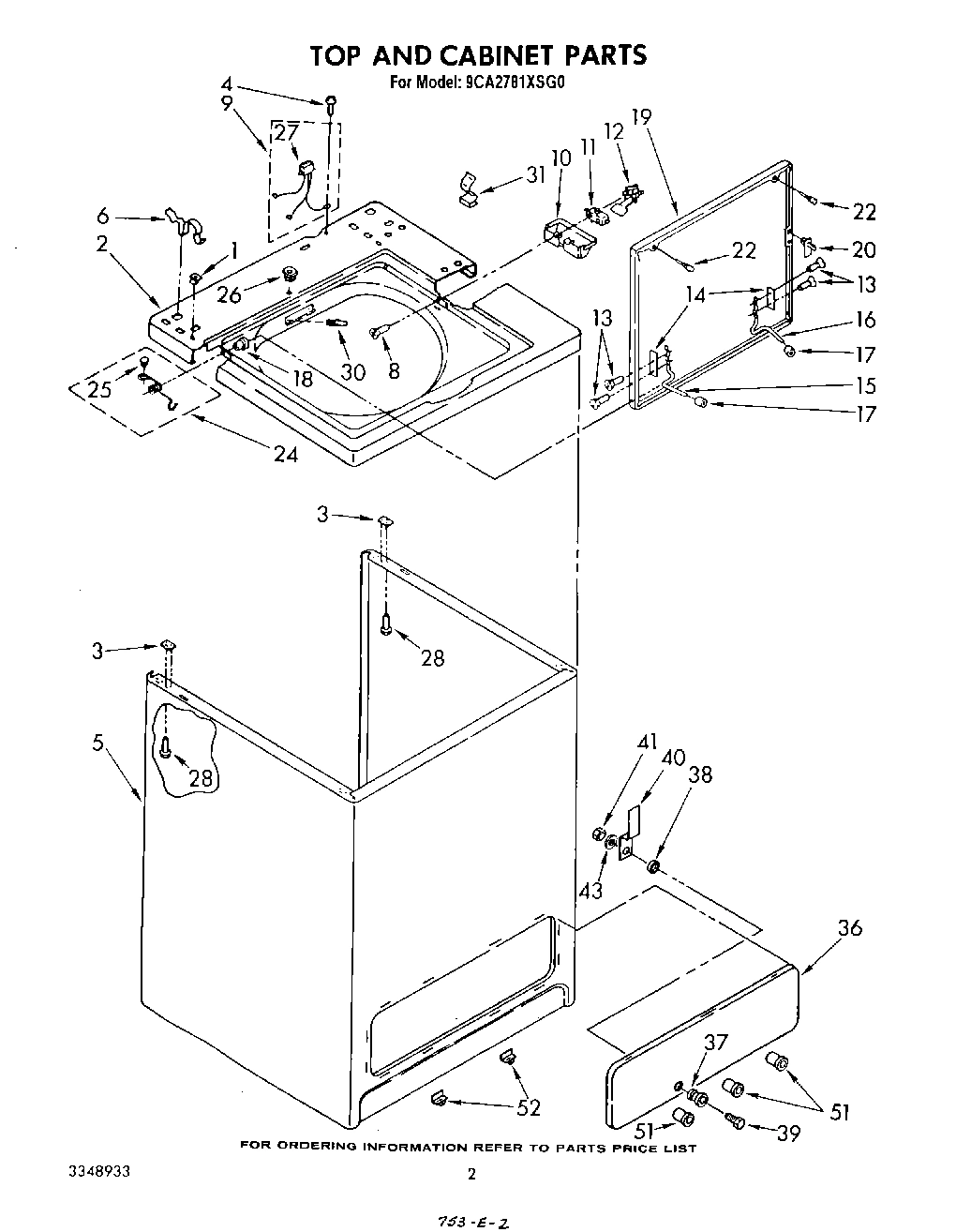02 - TOP AND CABINET , LITERATURE AND OPTIONAL