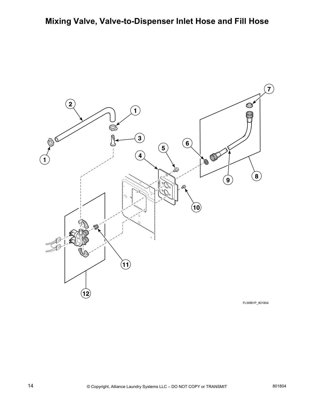 Mixing Valve, Valve-to-Dispenser Inlet Hose and Fill Hose
