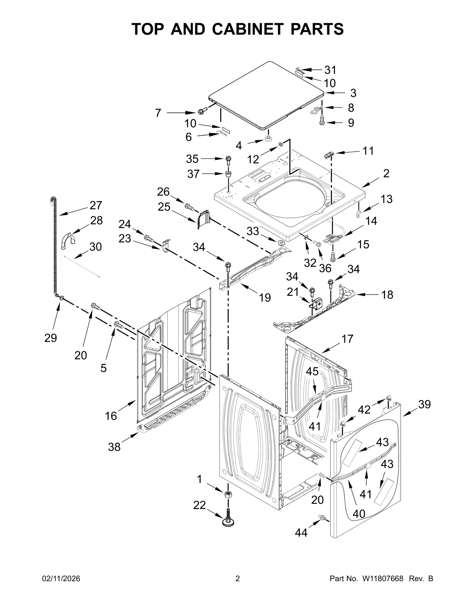 TOP AND CABINET PARTS