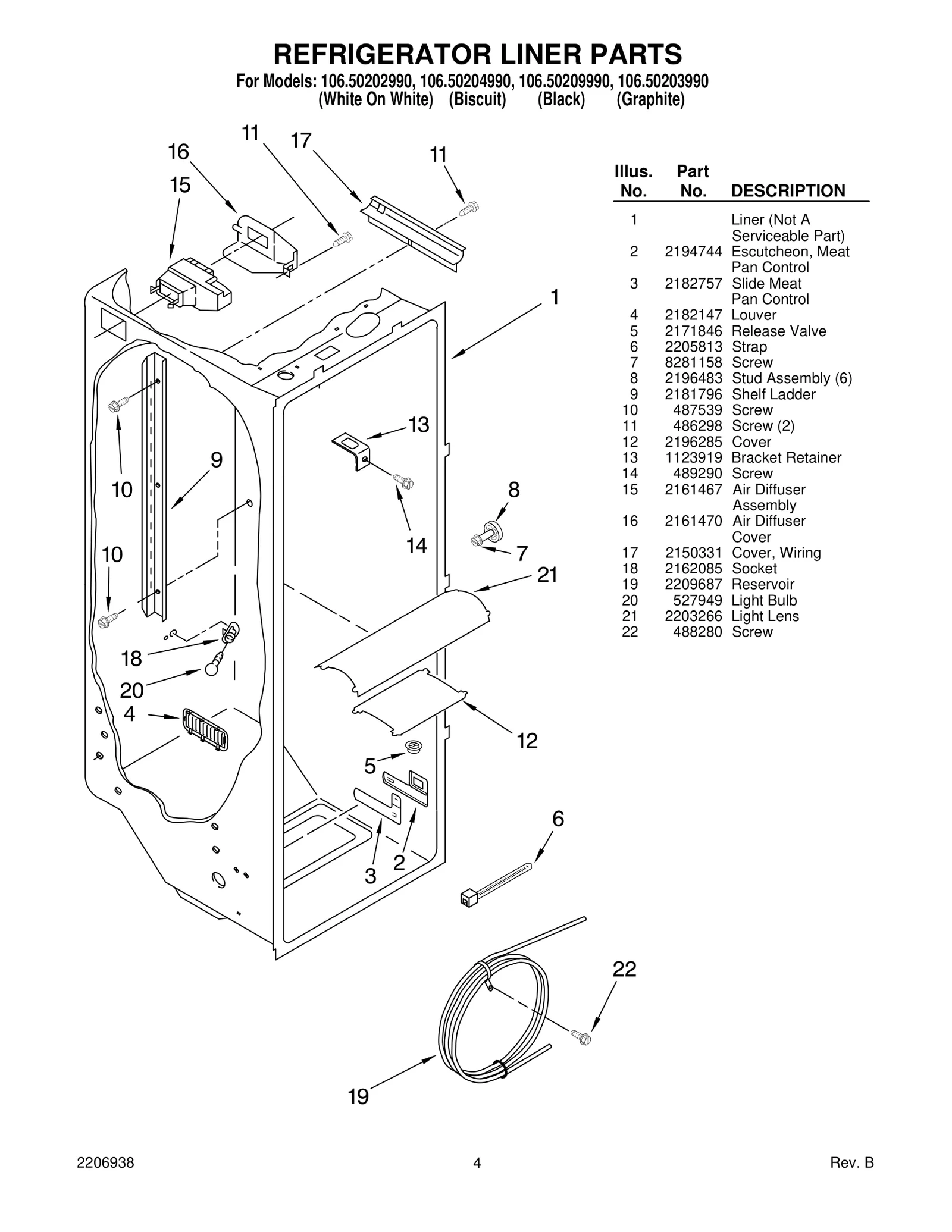 REFRIGERATOR LINER PARTS