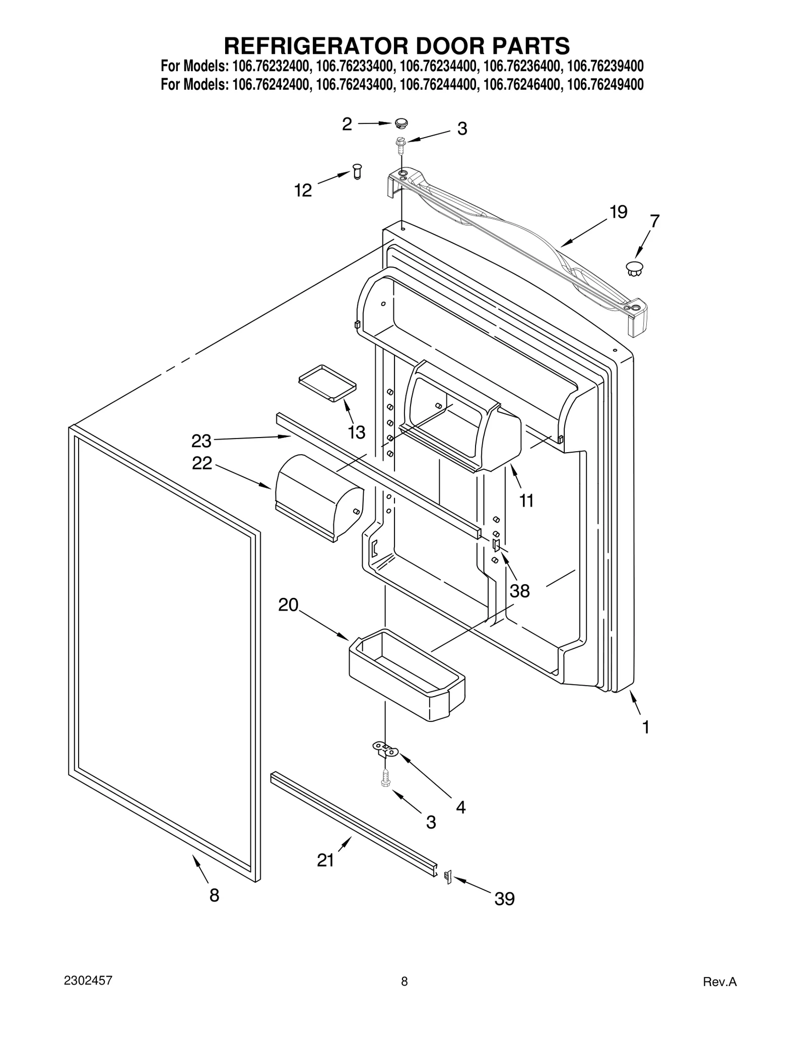 REFRIGERATOR DOOR PARTS
