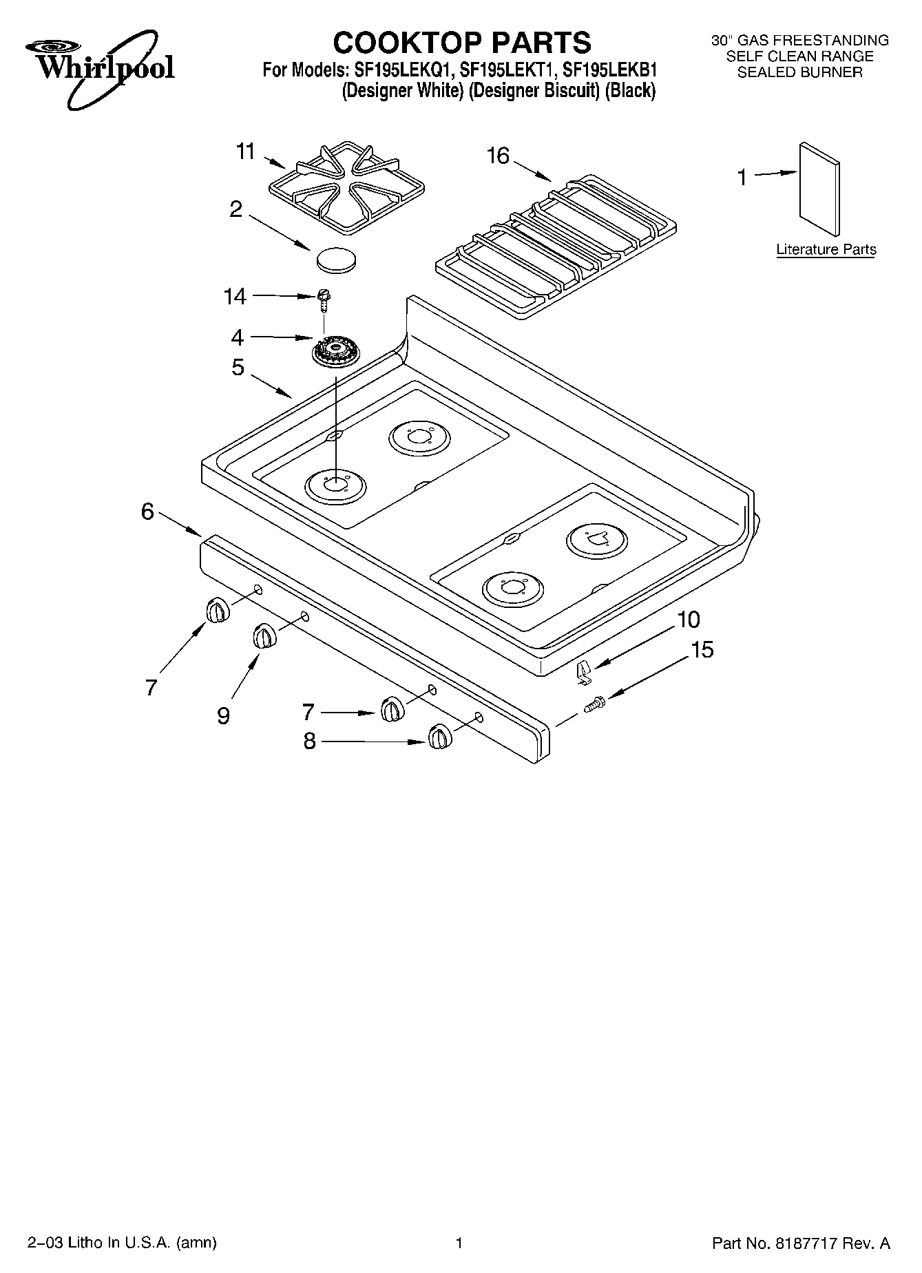 01 - COOKTOP PARTS