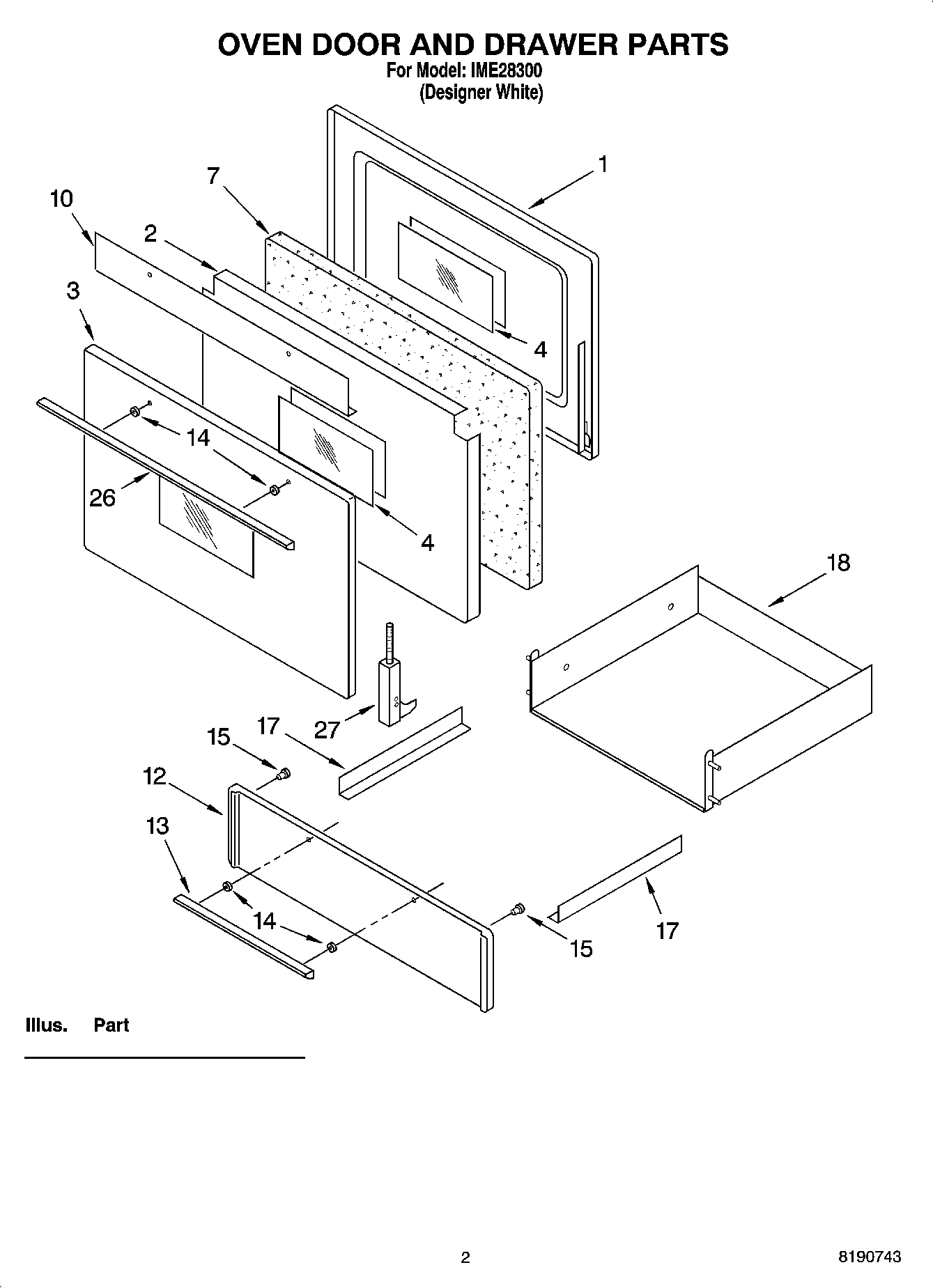 02 - OVEN DOOR AND DRAWER PARTS