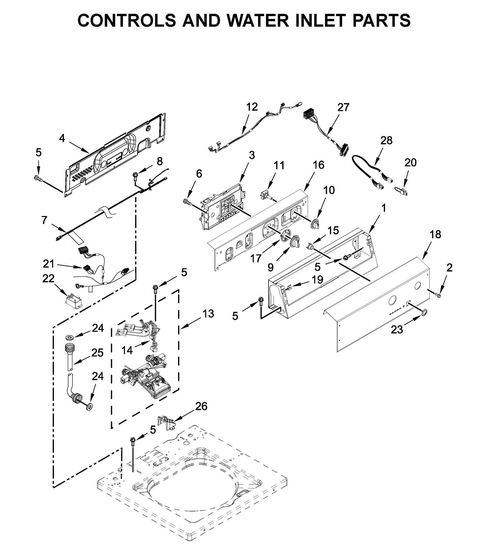 CONTROLS AND WATER INLET PARTS