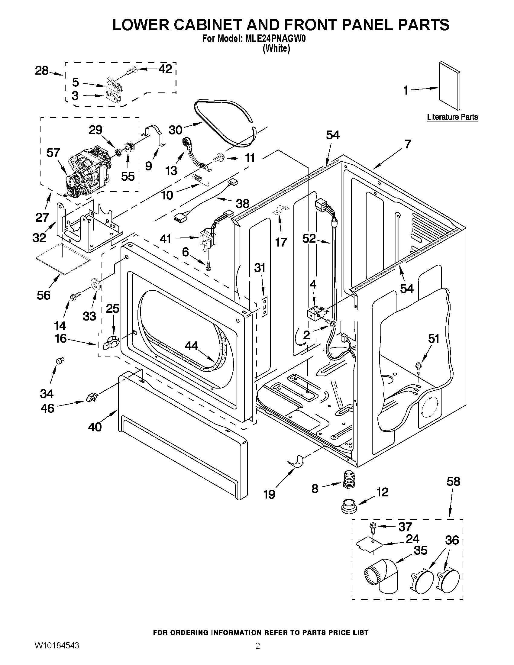01 - LOWER CABINET AND FRONT PANEL PARTS