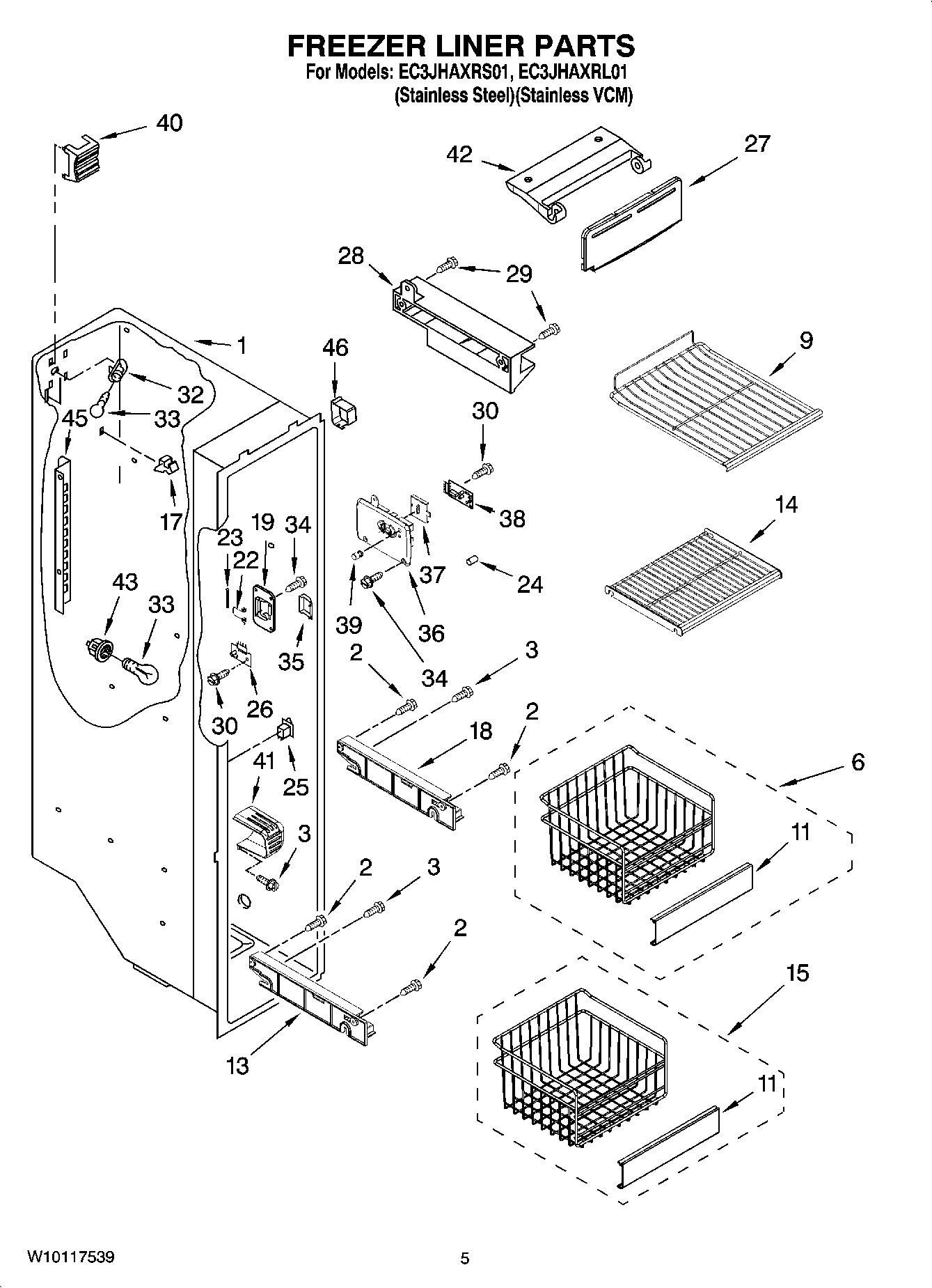04 - FREEZER LINER PARTS