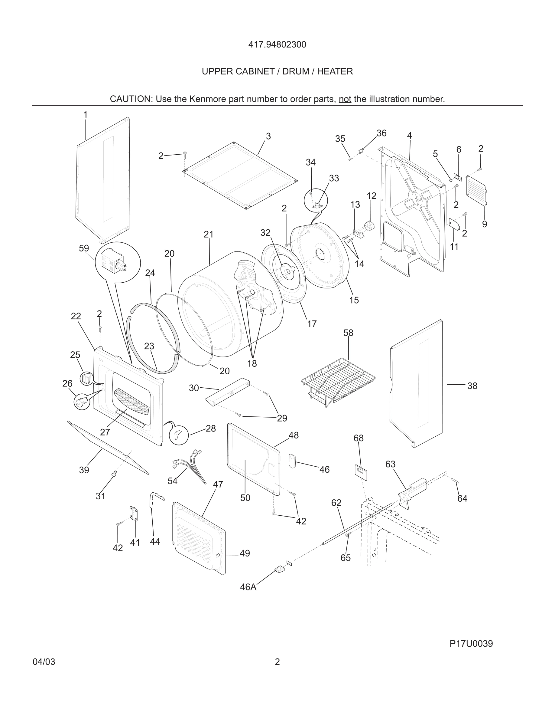 03 - UPPER CABINET / DRUM / HEATER