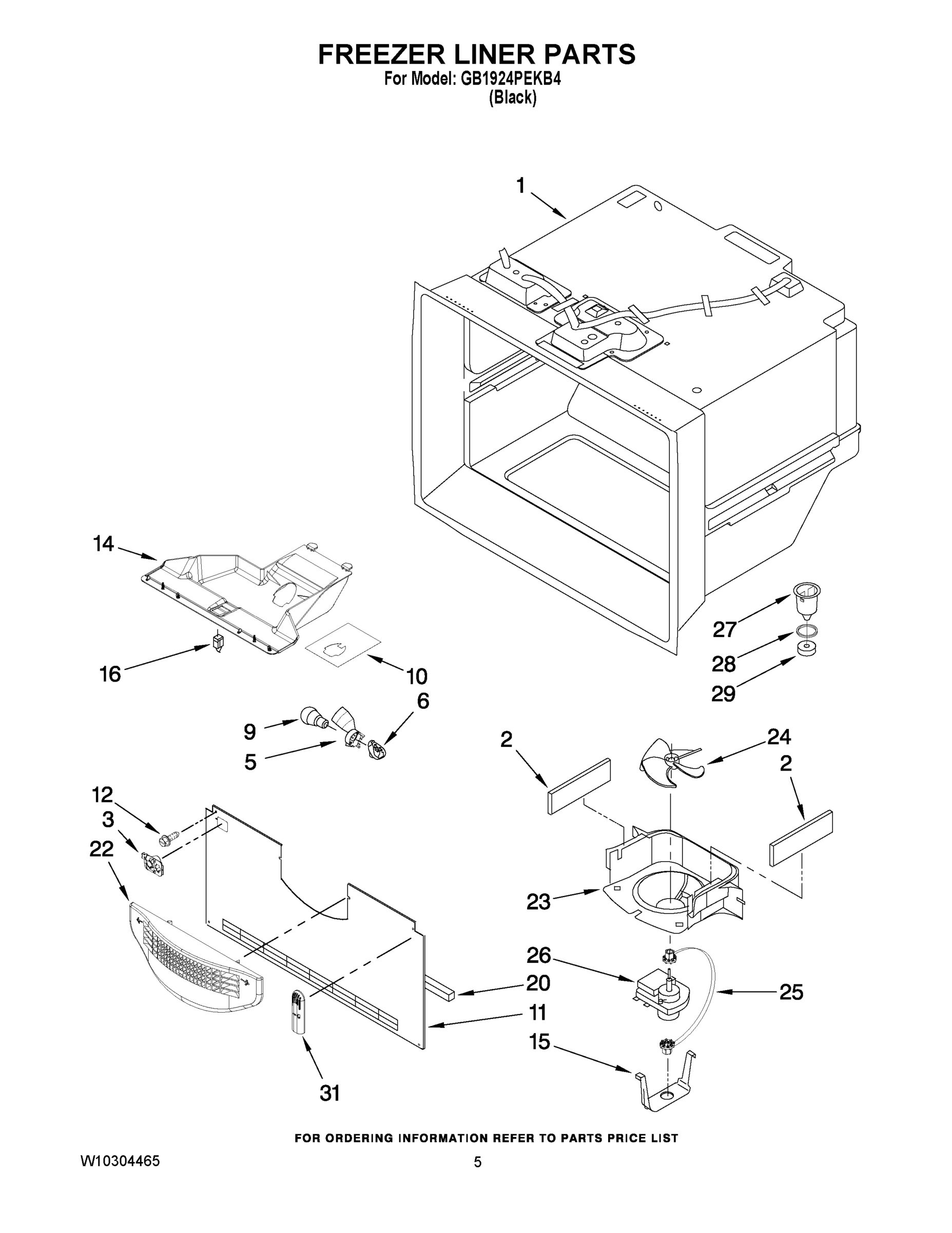 03 - FREEZER LINER PARTS