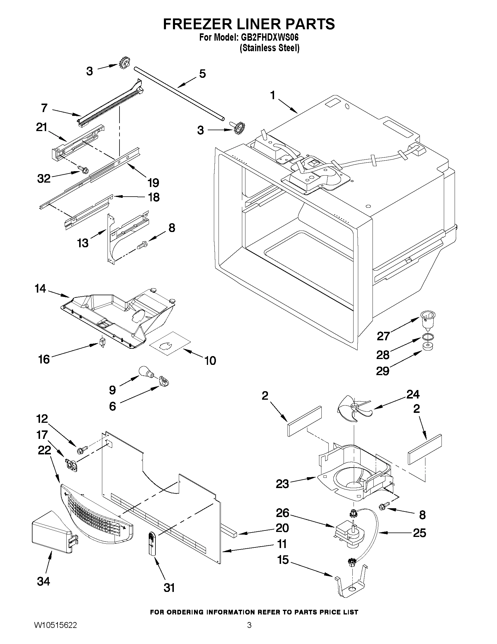 02 - FREEZER LINER PARTS