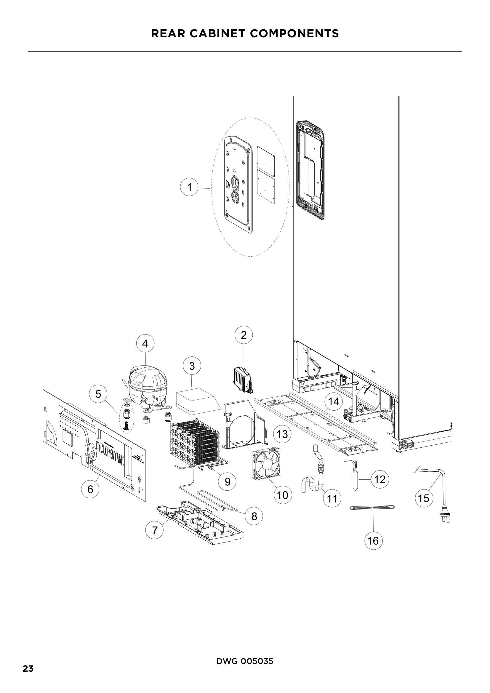 REAR CABINET COMPONENTS