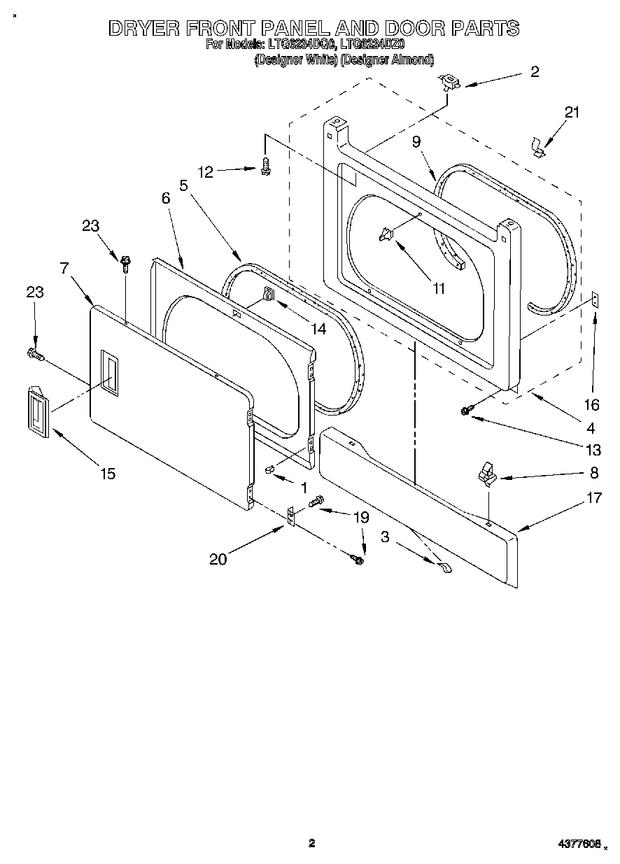 02 - DRYER FRONT PANEL AND DOOR