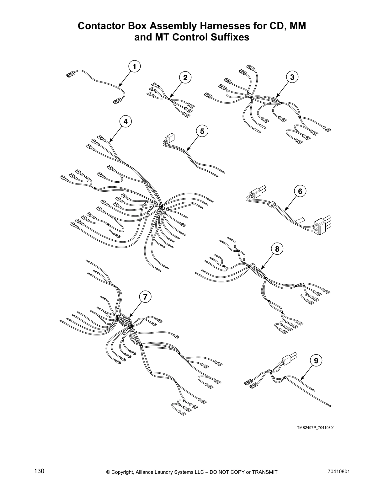 Contactor Box Assembly Harnesses for CD, MM 
and MT Control Suffixes