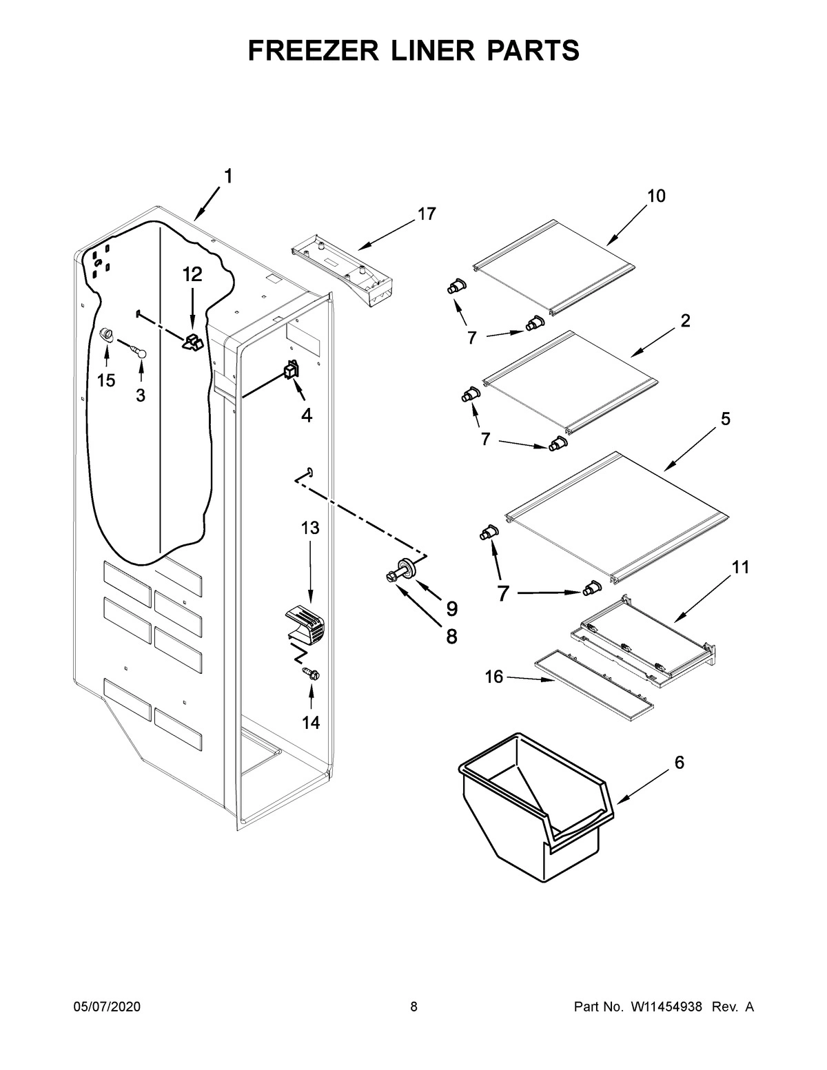 05 - FREEZER LINER PARTS