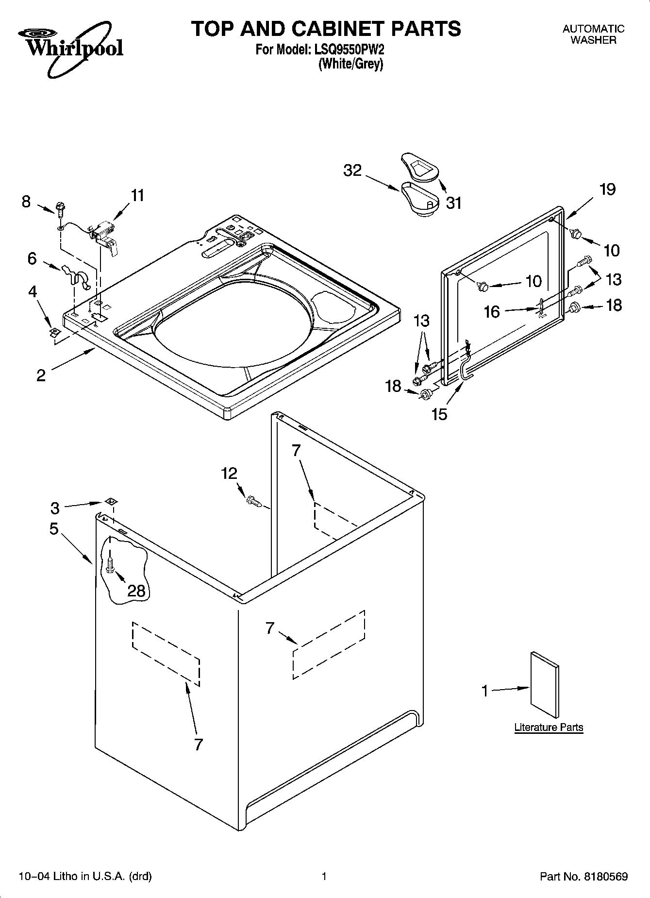 01 - TOP AND CABINET PARTS