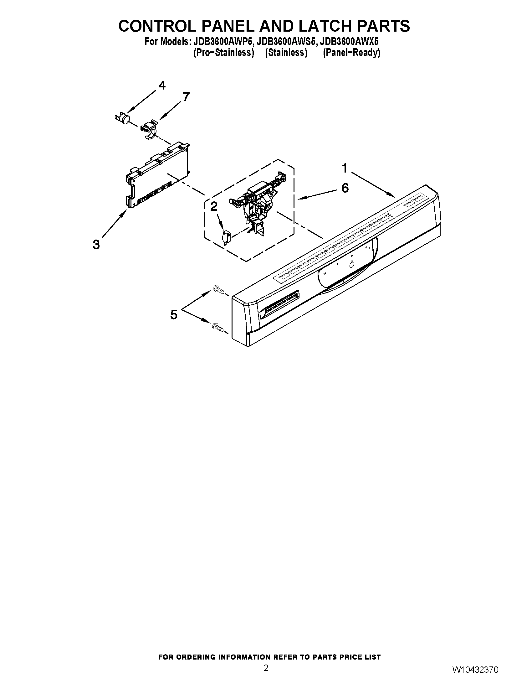 02 - CONTROL PANEL AND LATCH PARTS