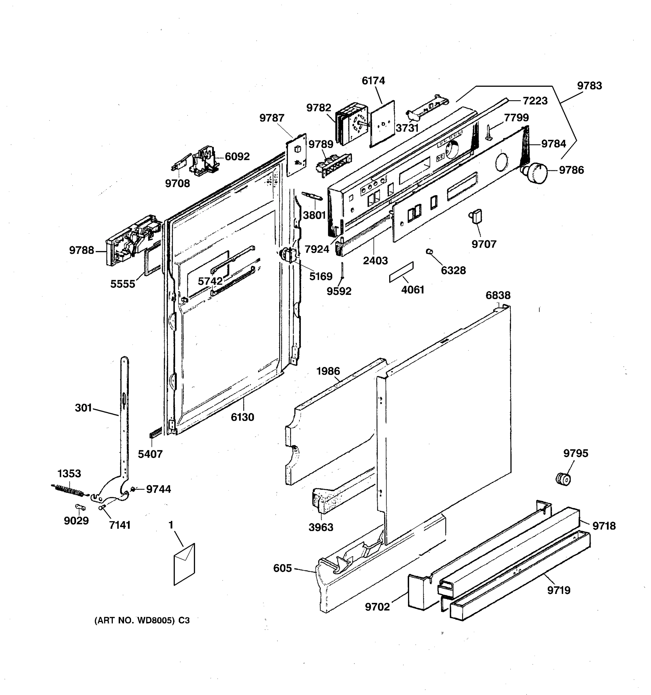 ESCUTCHEON & DOOR ASSEMBLY