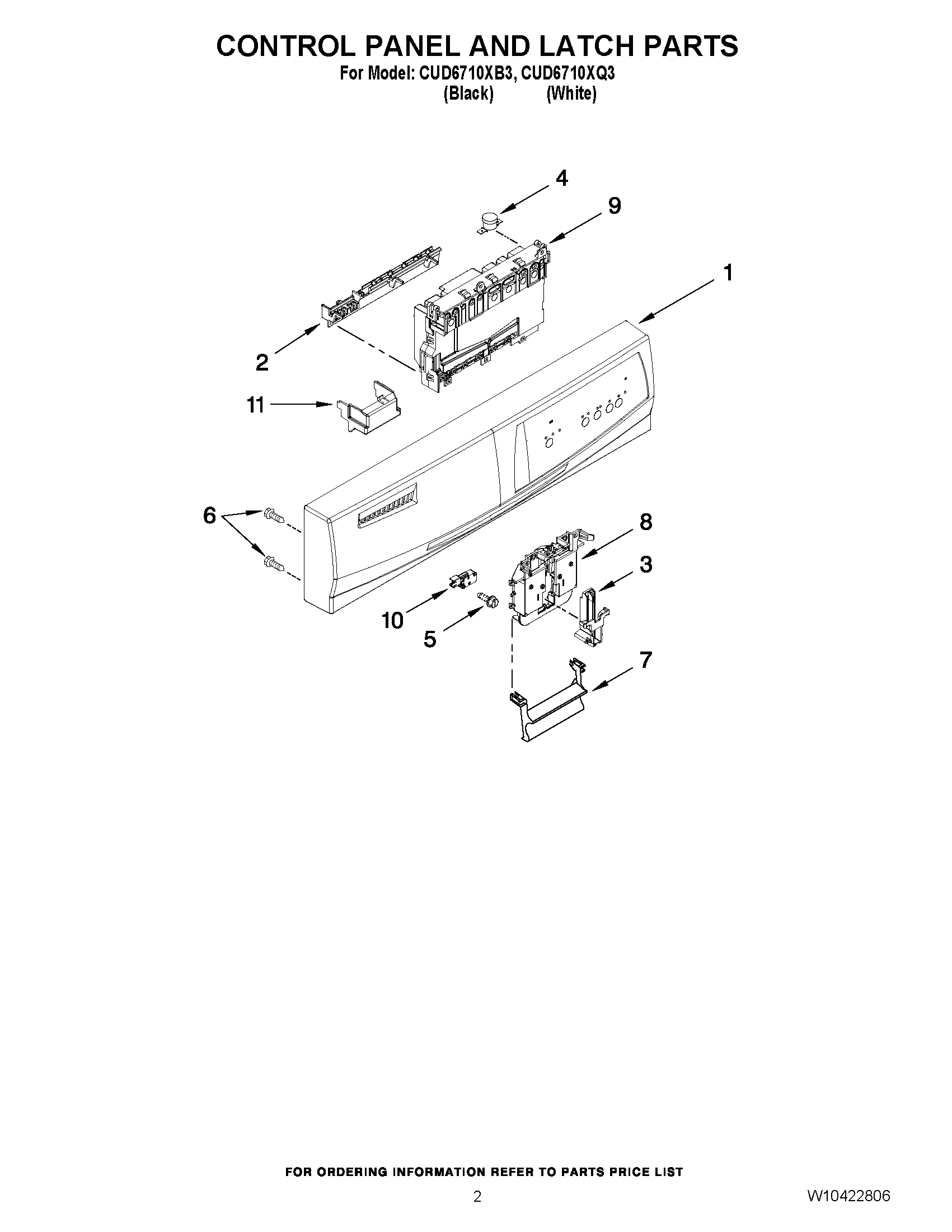 02 - CONTROL PANEL AND LATCH PARTS