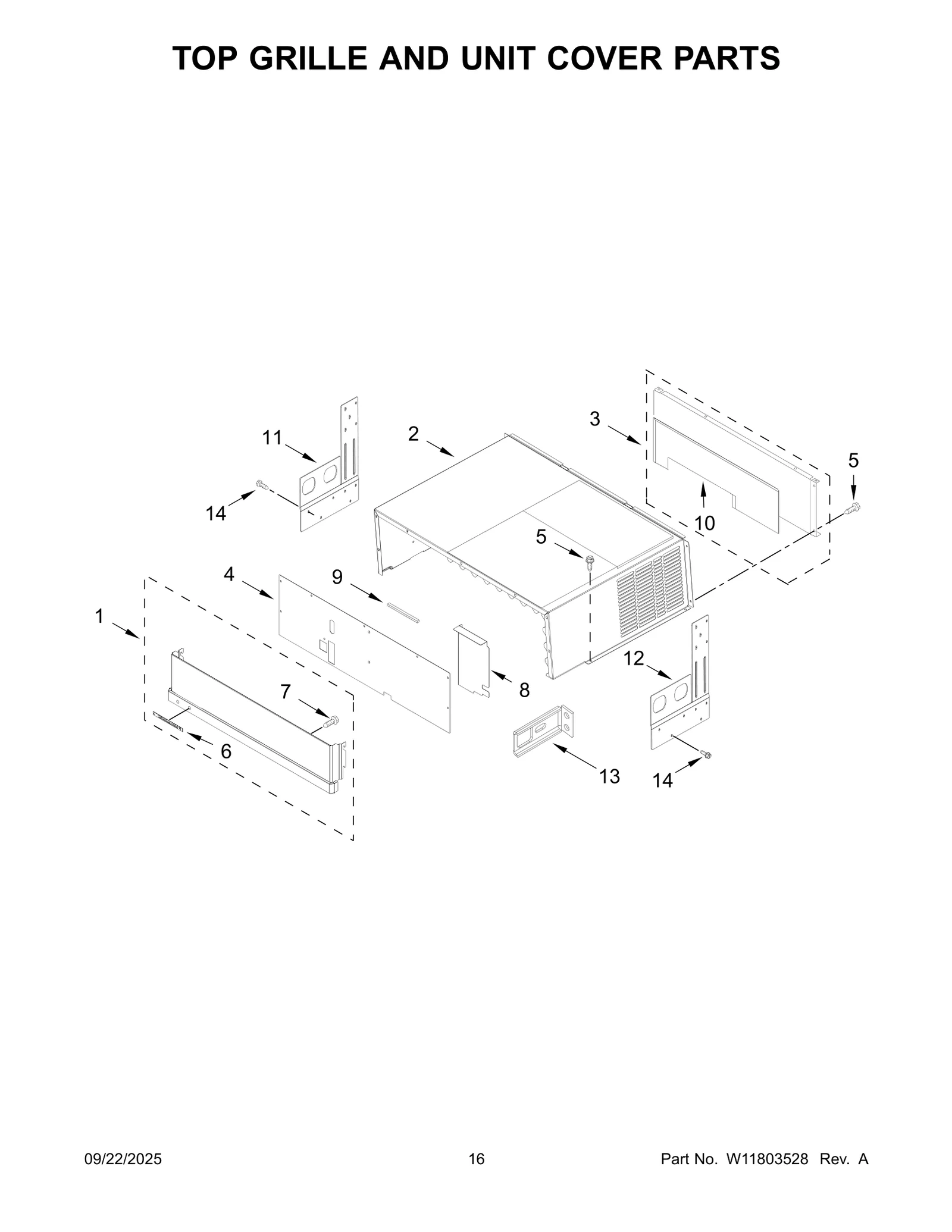 TOP GRILLE AND UNIT COVER PARTS
