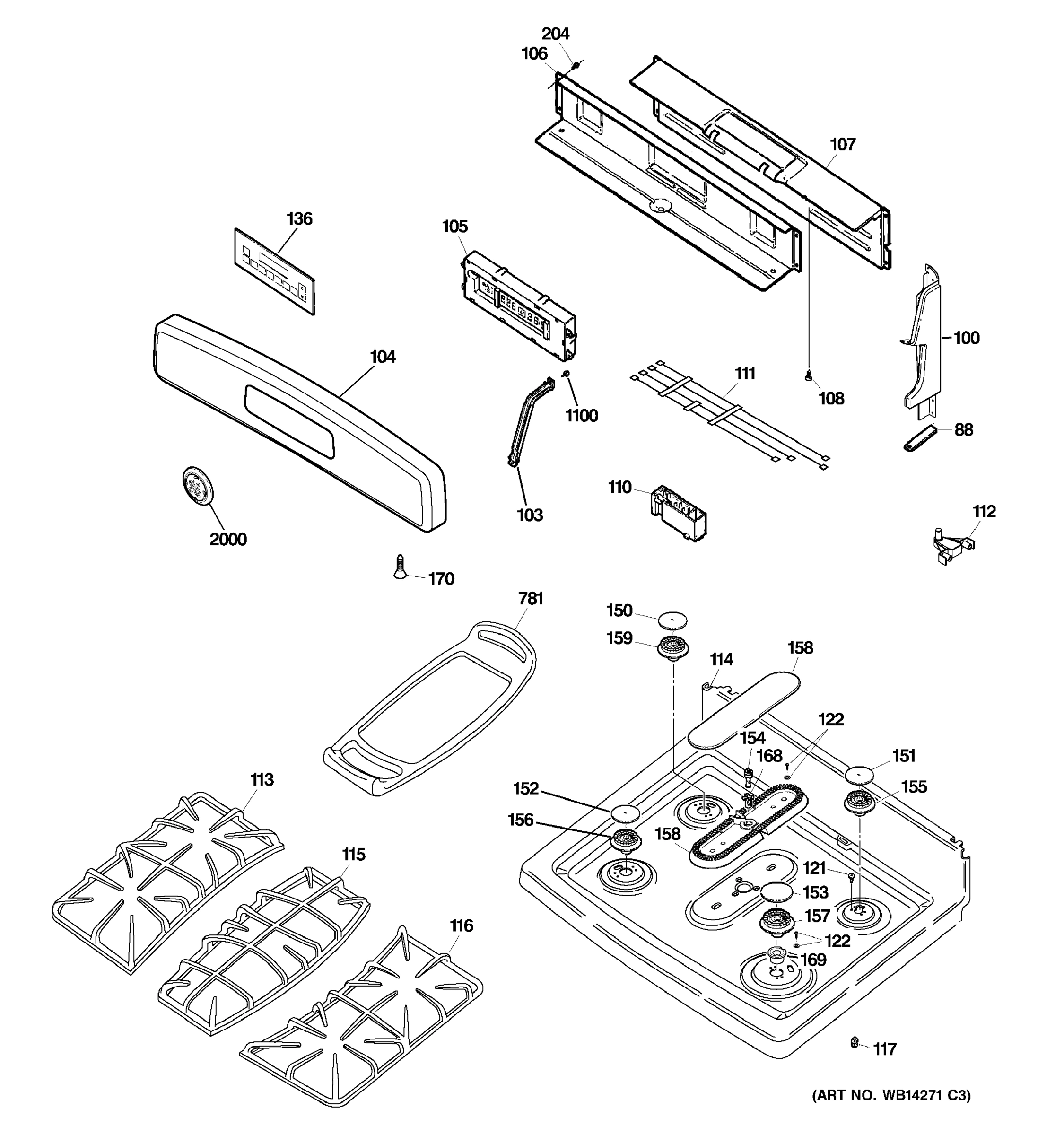 CONTROL PANEL & COOKTOP