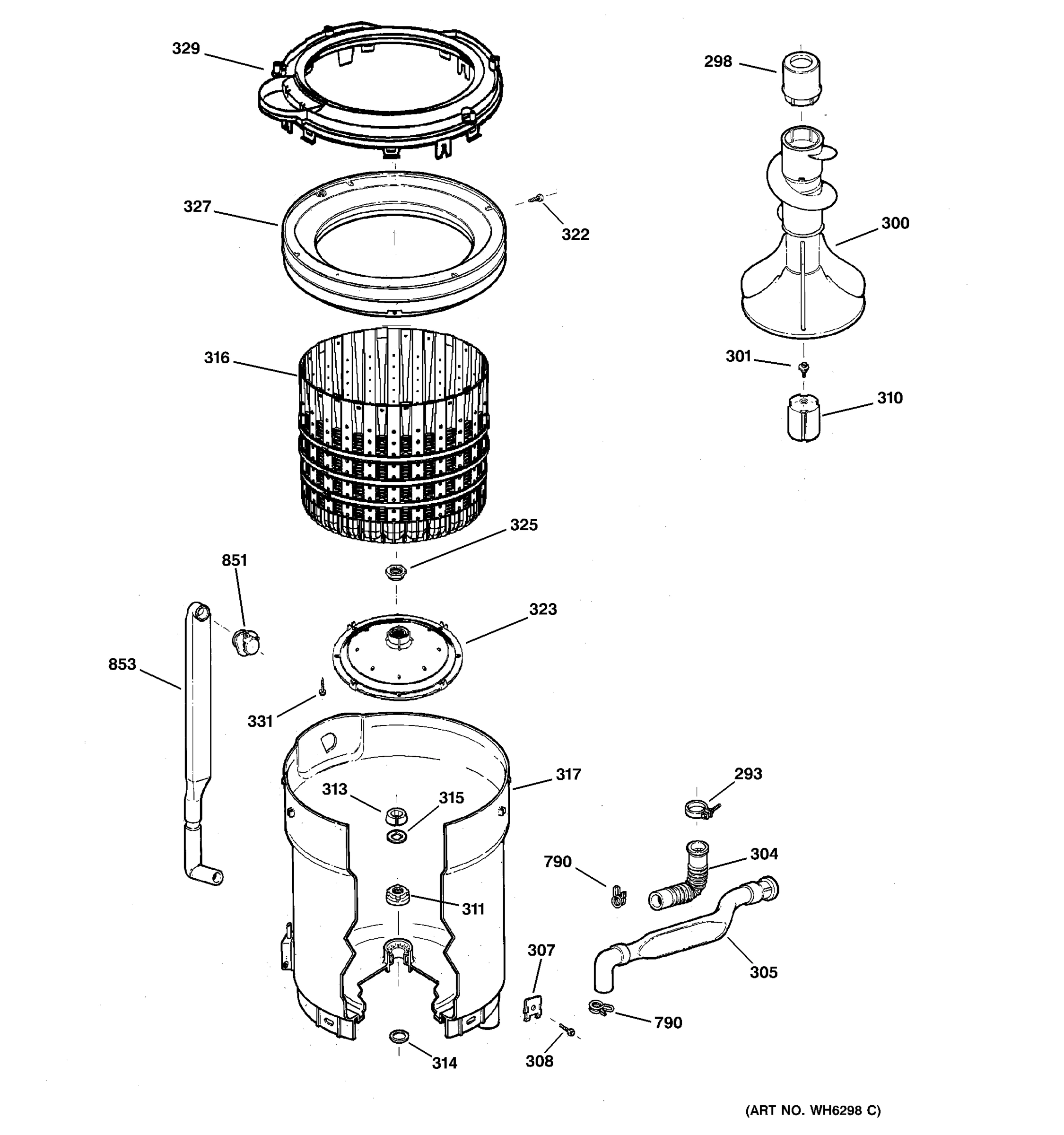 TUB, BASKET & AGITATOR