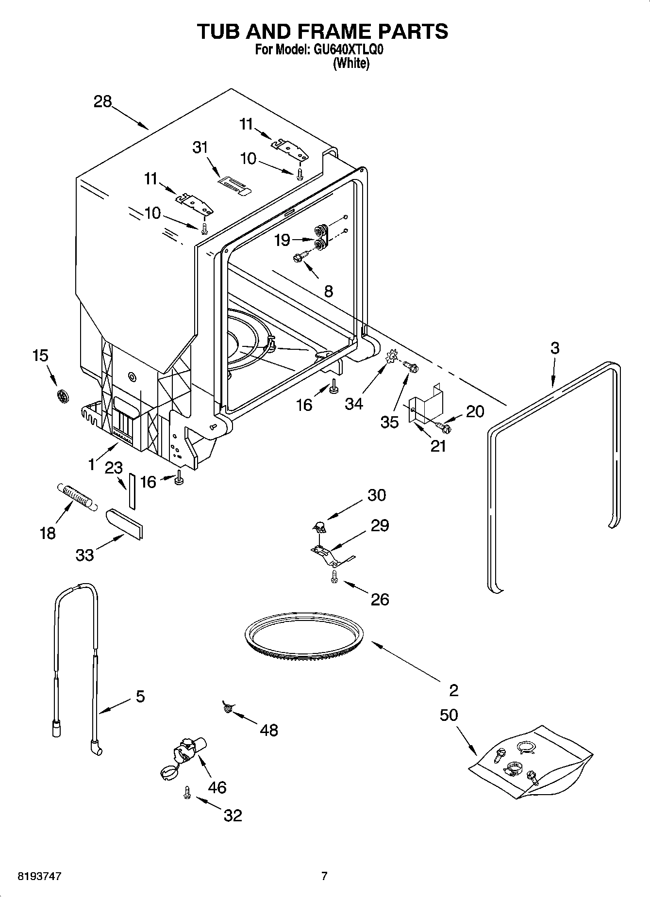 07 - TUB AND FRAME PARTS