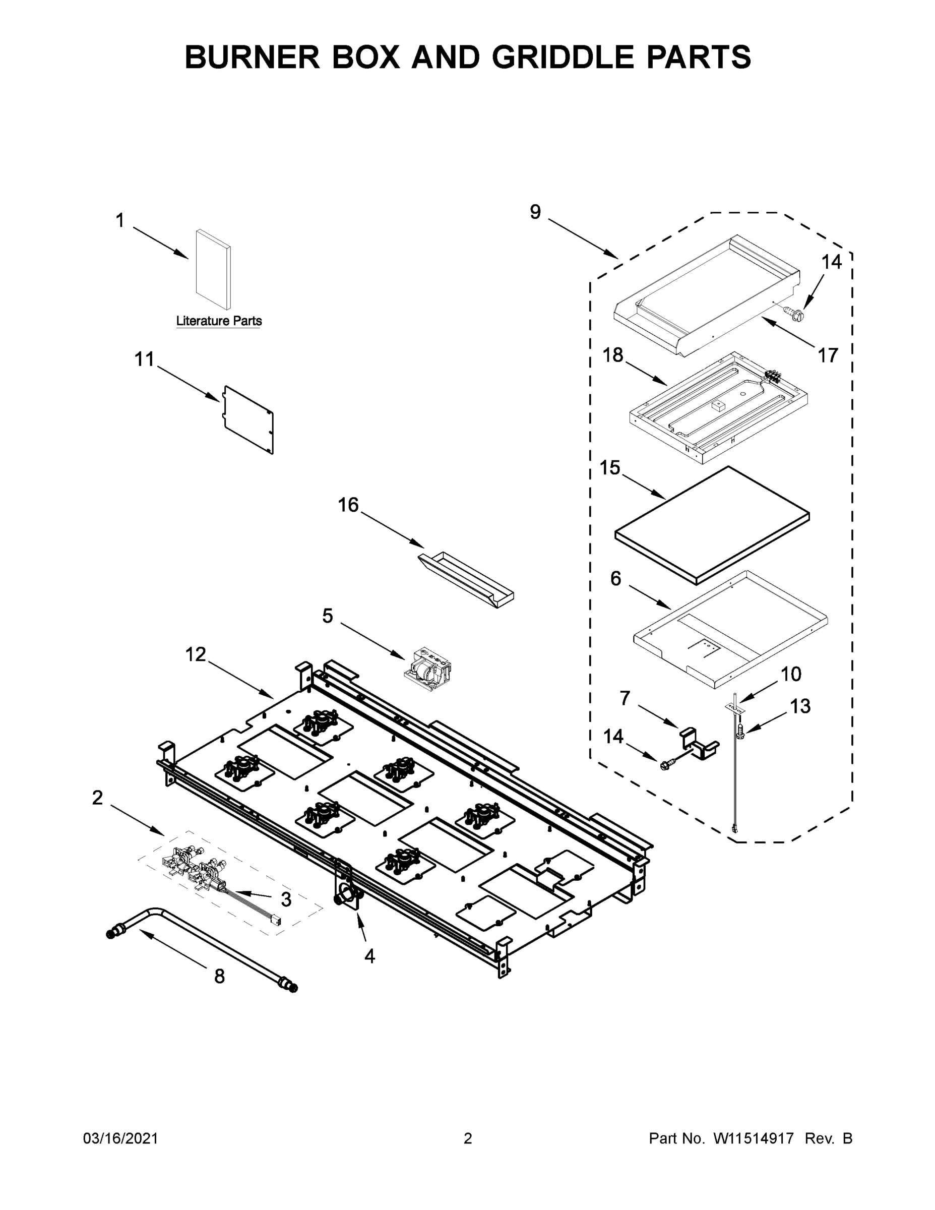 02 - BURNER BOX AND GRIDDLE PARTS