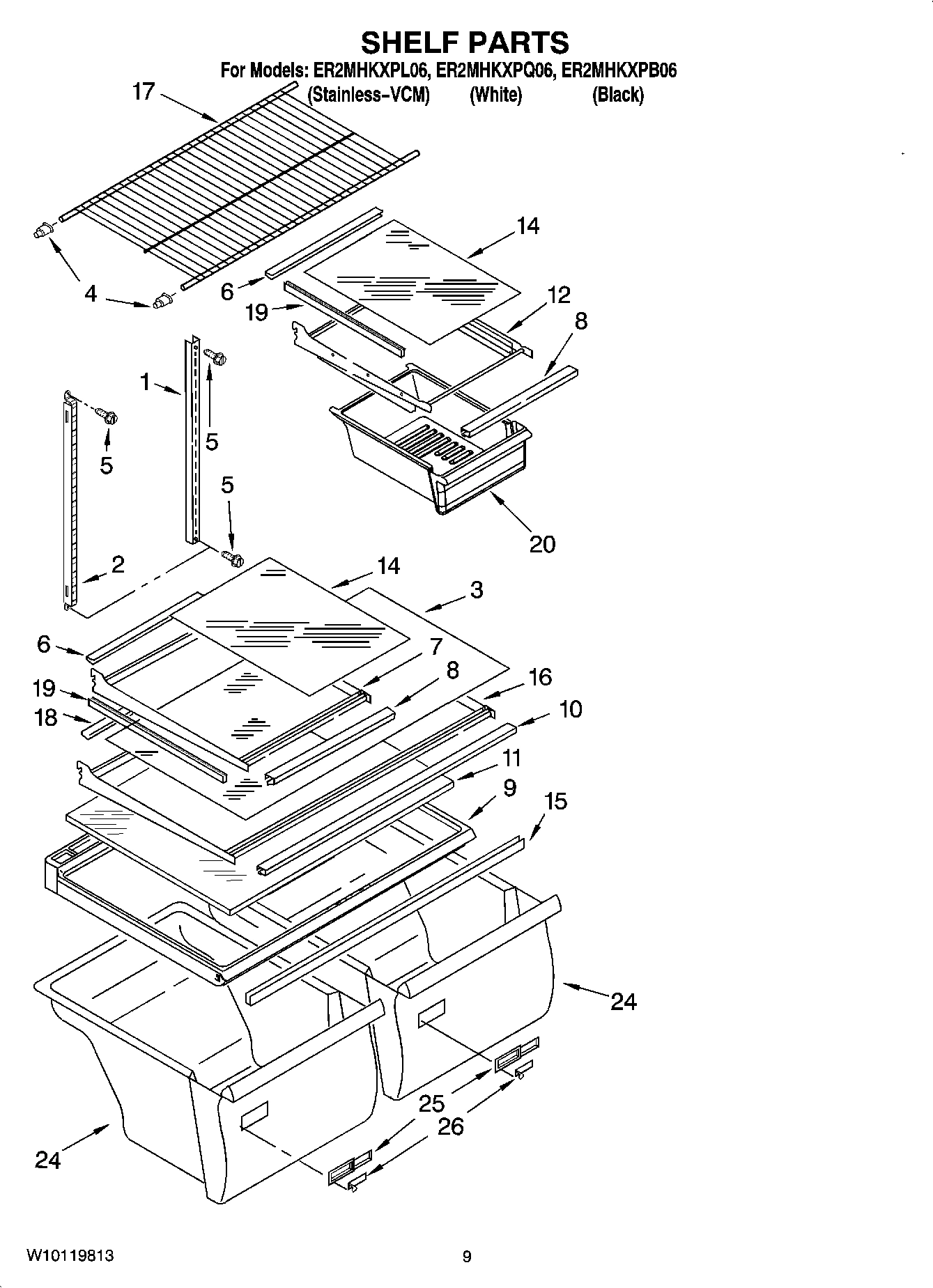 05 - SHELF PARTS, OPTIONAL PARTS (NOT INCLUDED)