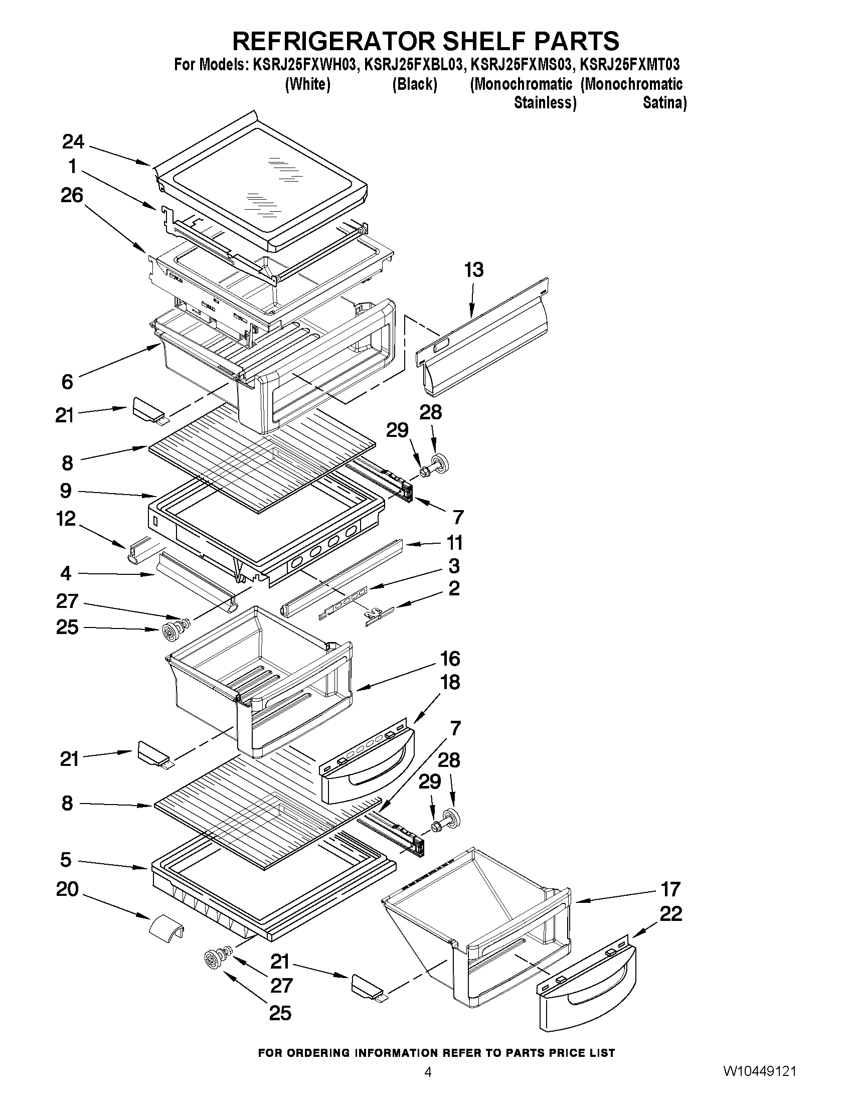 03 - REFRIGERATOR SHELF PARTS