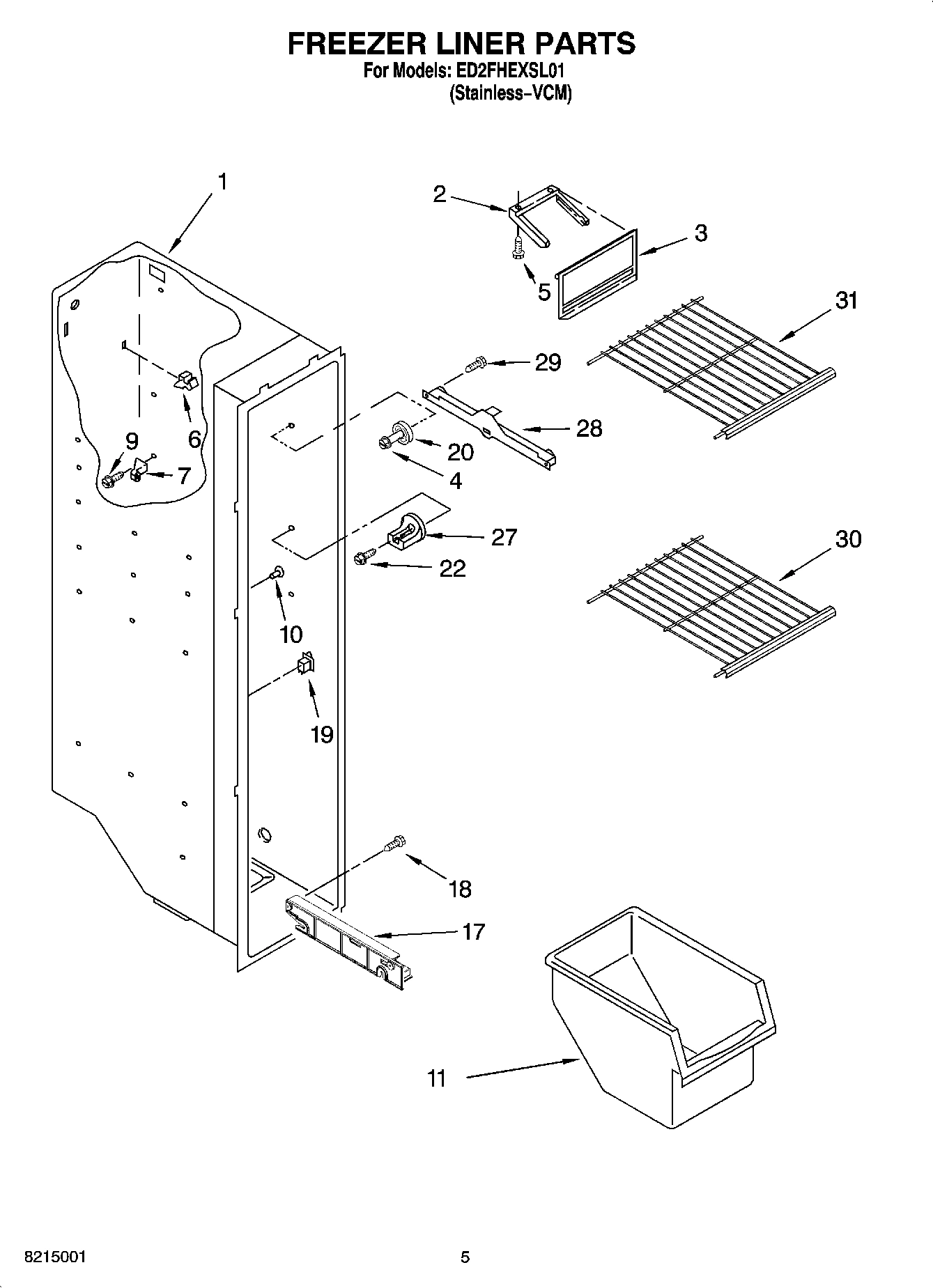 04 - FREEZER LINER PARTS