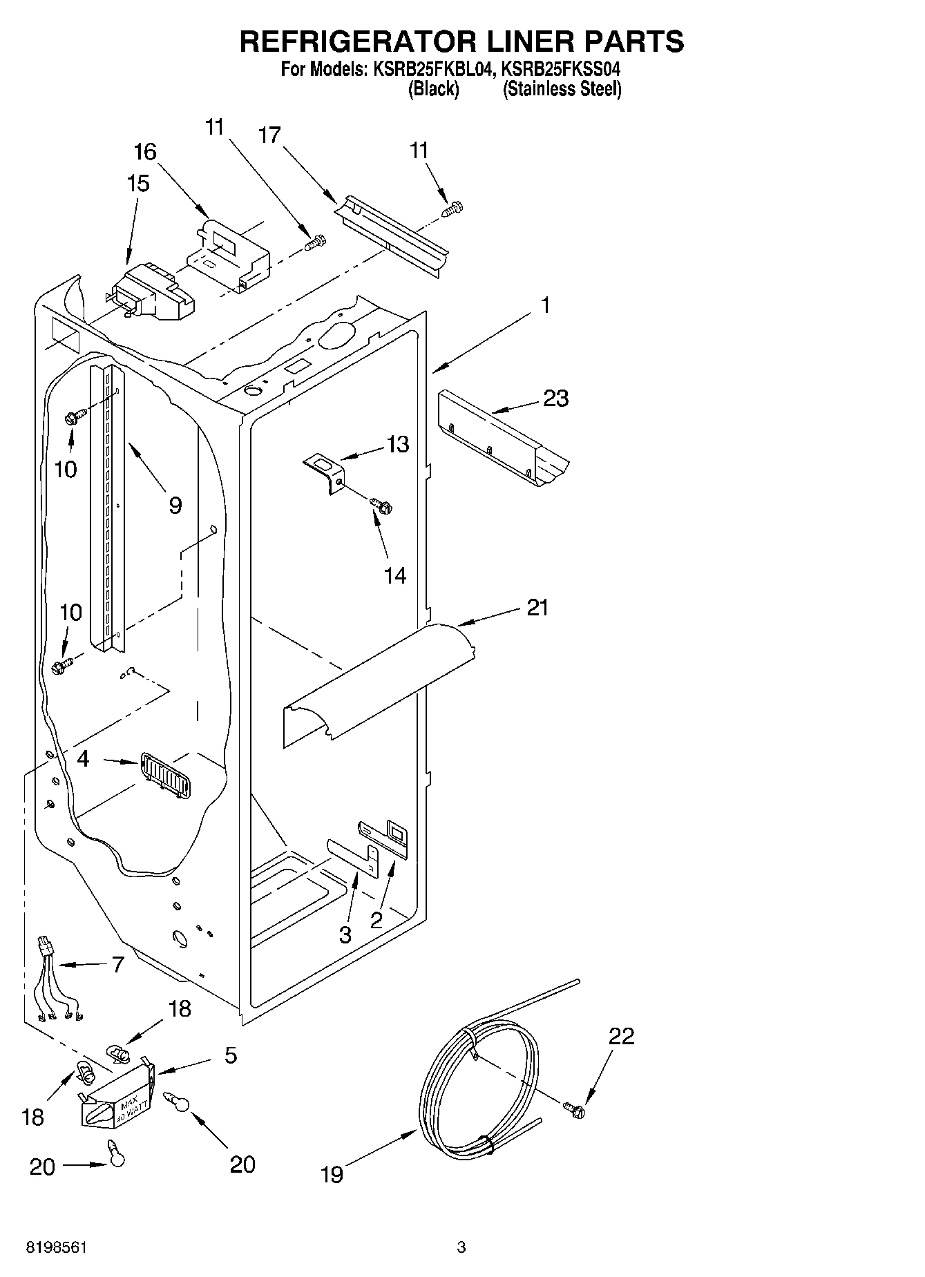 02 - REFRIGERATOR LINER PARTS