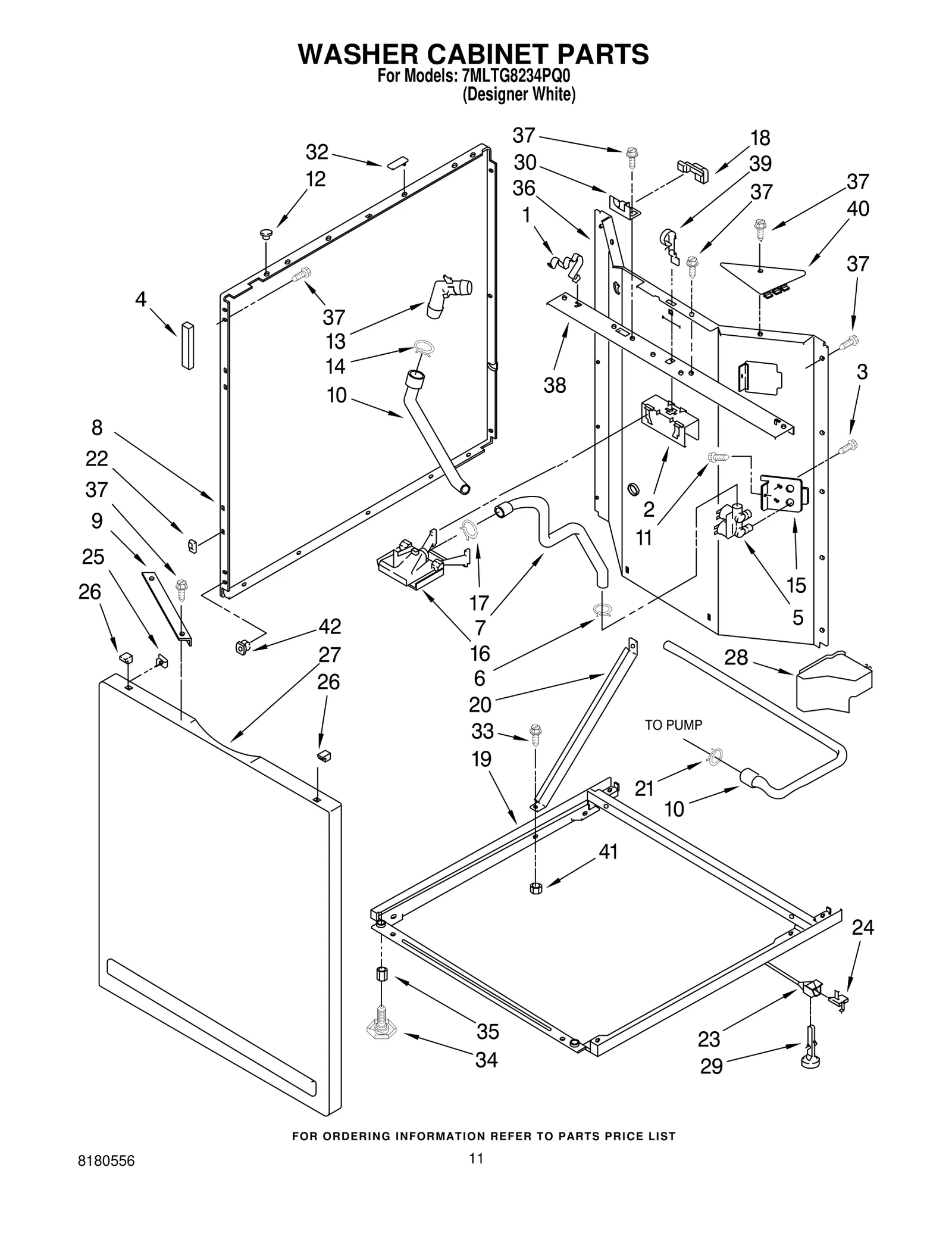 WASHER CABINET PARTS