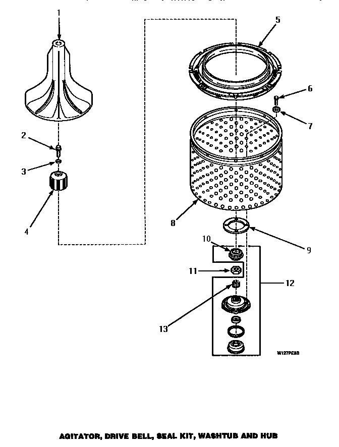 02 - AGITATOR/DRIVE BELL/SEAL KIT/TUB & HUB
