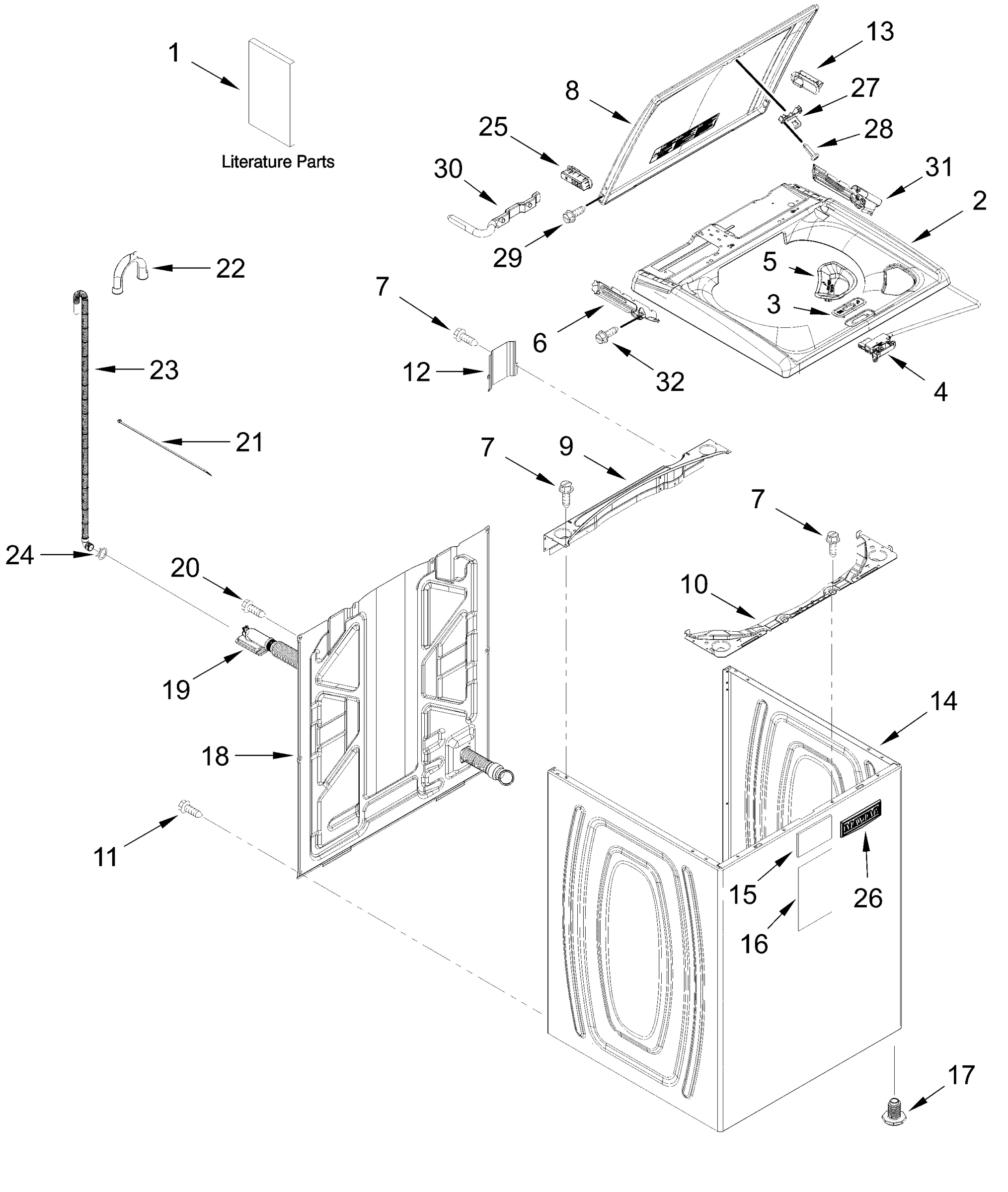 TOP AND CABINET PARTS
