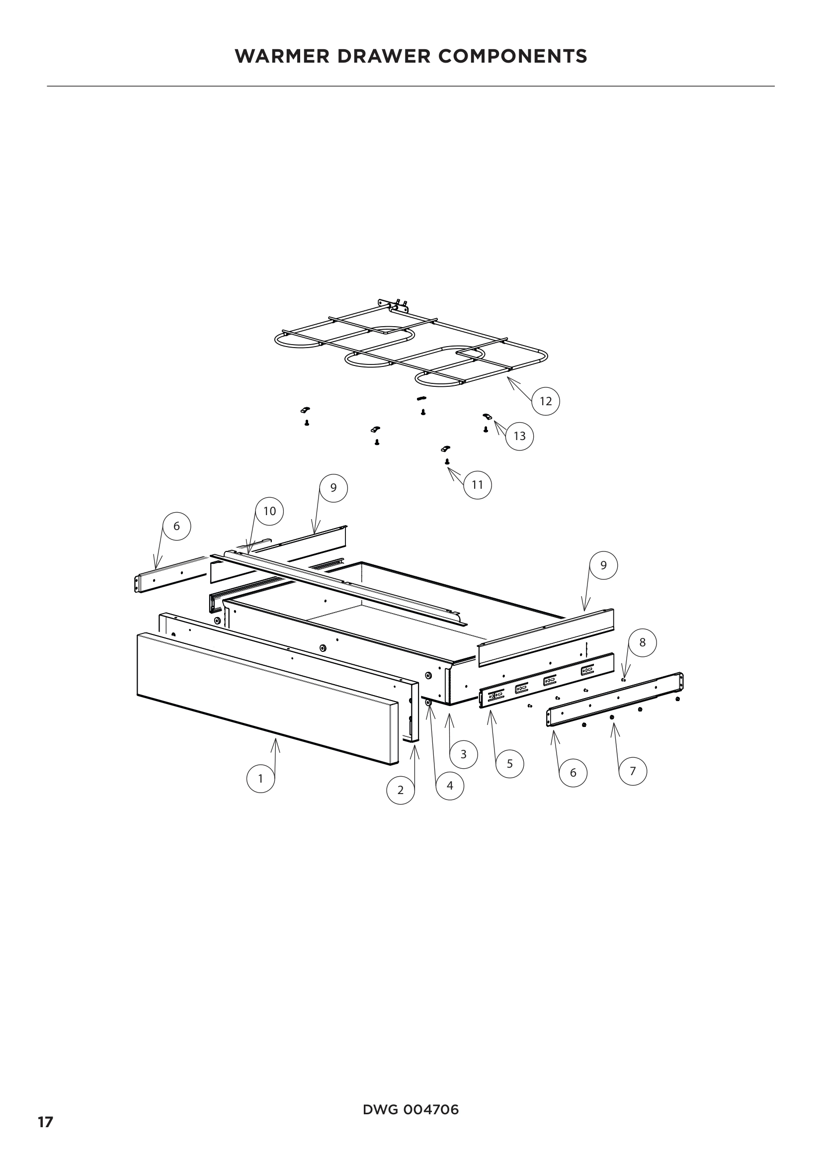 WARMER DRAWER COMPONENTS